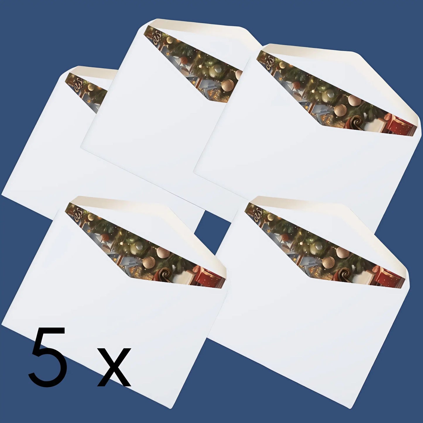 Vintage Style Arctic Fox Christmas Cards (5 Pack). Ships from the UK - 5.8” x 8.2” / Semi Glossy / 5 pcs - Christmas