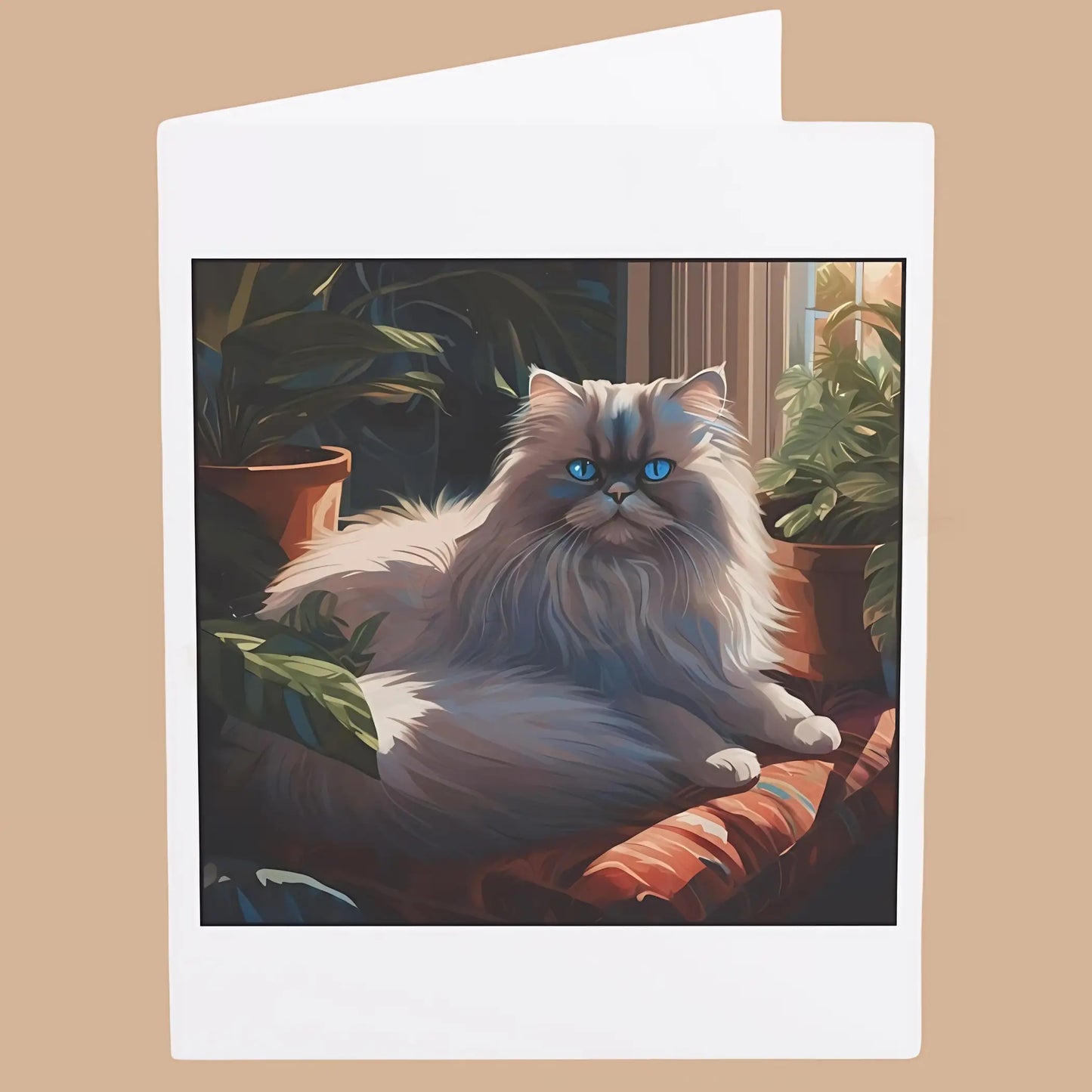 Persian Cat Card. Ships from the US. - 4.25’’ x 5.5’’ (Vertical) / Coated (both sides) / 1 pc - All occasion cards