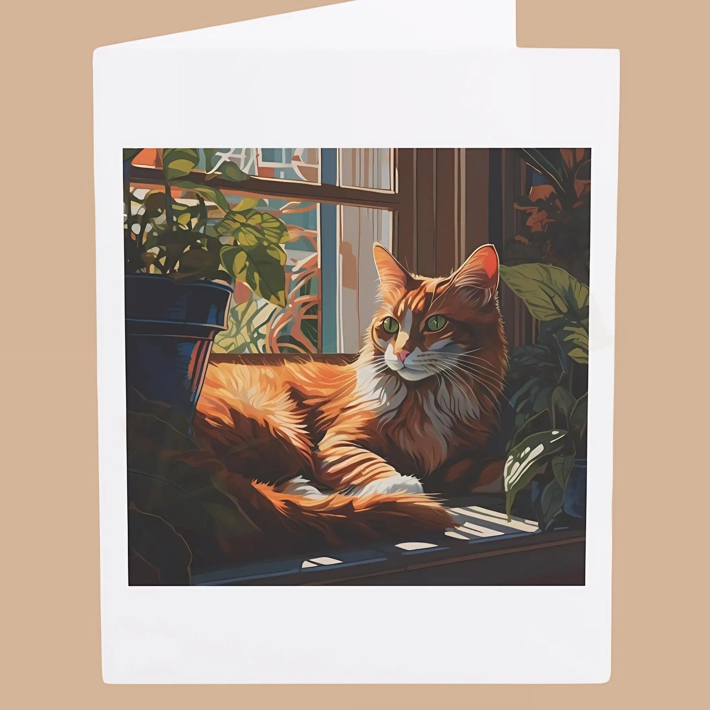 Beautiful Cat Card. Ships from the US - 4.25’’ x 5.5’’ (Vertical) / Coated (both sides) / 1 pc - All occasion cards