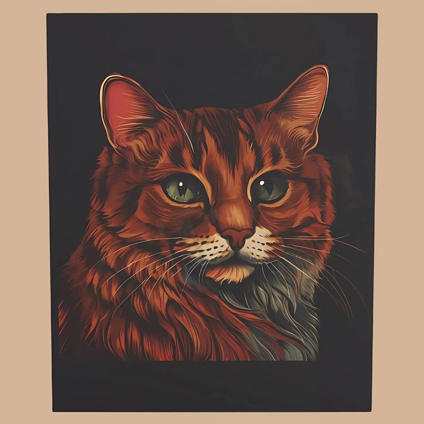 Beautiful Ginger Cat Card. Ships from the US - 4.25’’ x 5.5’’ (Vertical) / Coated (both sides) / 1 pc - All occasion