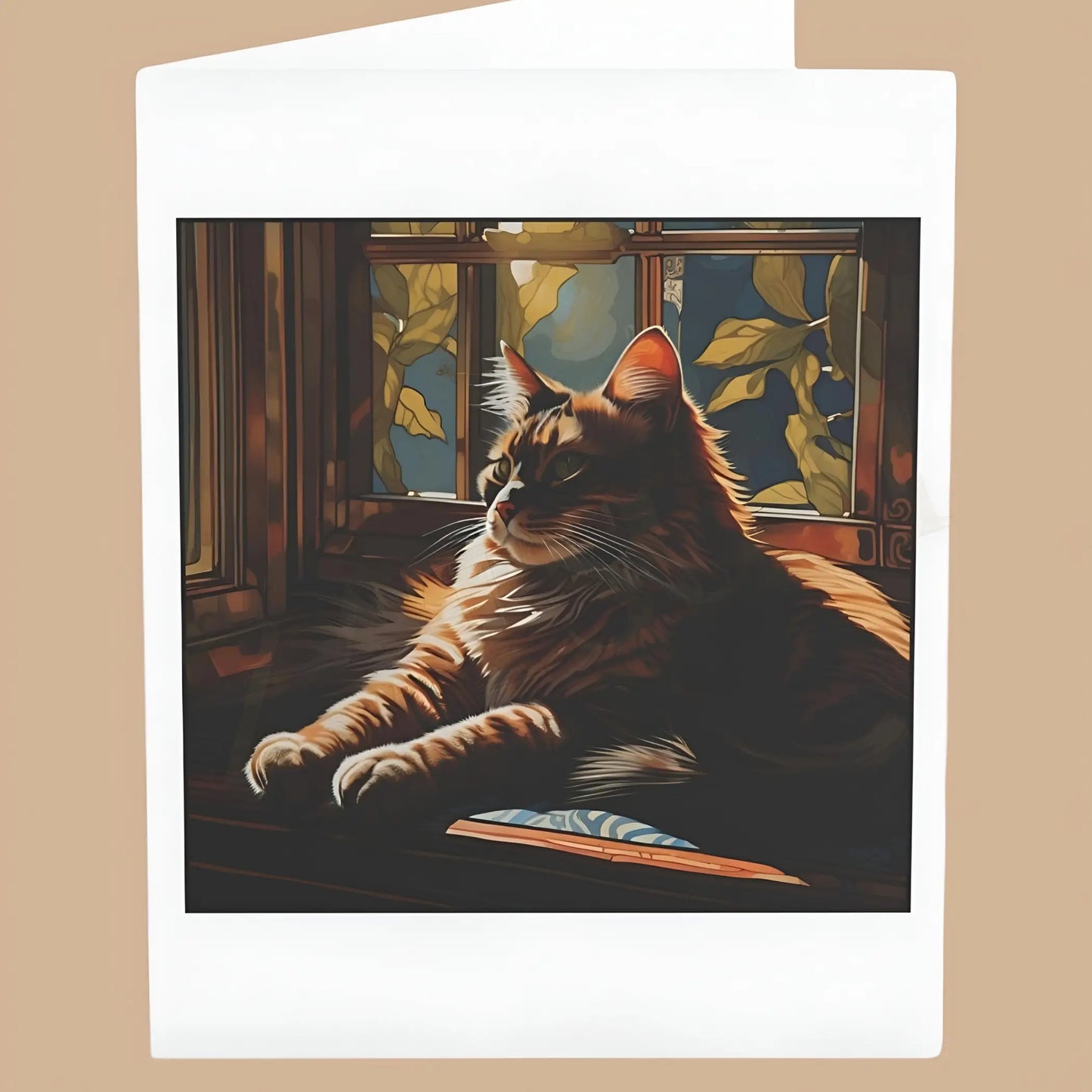 Beautiful Cat Card. Ships from the US - 4.25’’ x 5.5’’ (Vertical) / Coated (both sides) / 1 pc - All occasion cards
