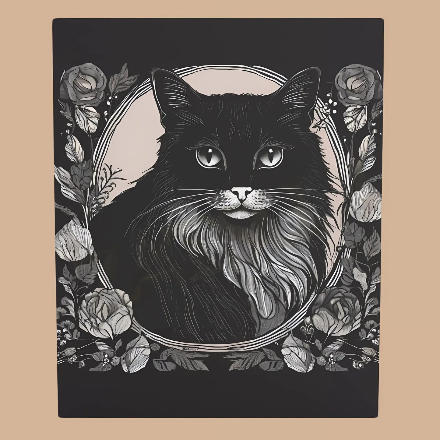 Beautiful Black Cat Card. Ships from the US - 4.25’’ x 5.5’’ (Vertical) / Coated (both sides) / 1 pc - All occasion