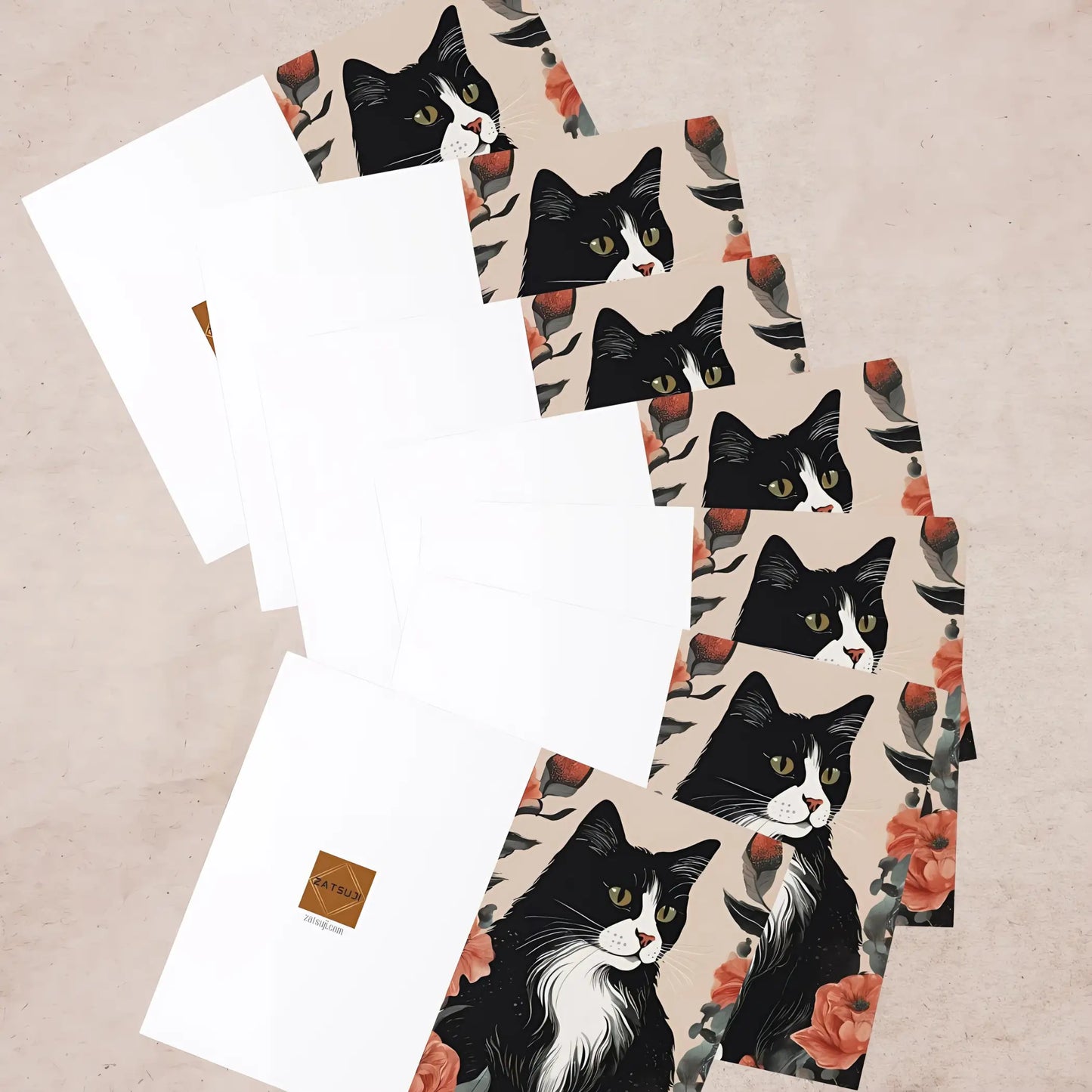 Black Cat All Occasion Cards (7 pcs). - One size - All occasion cards