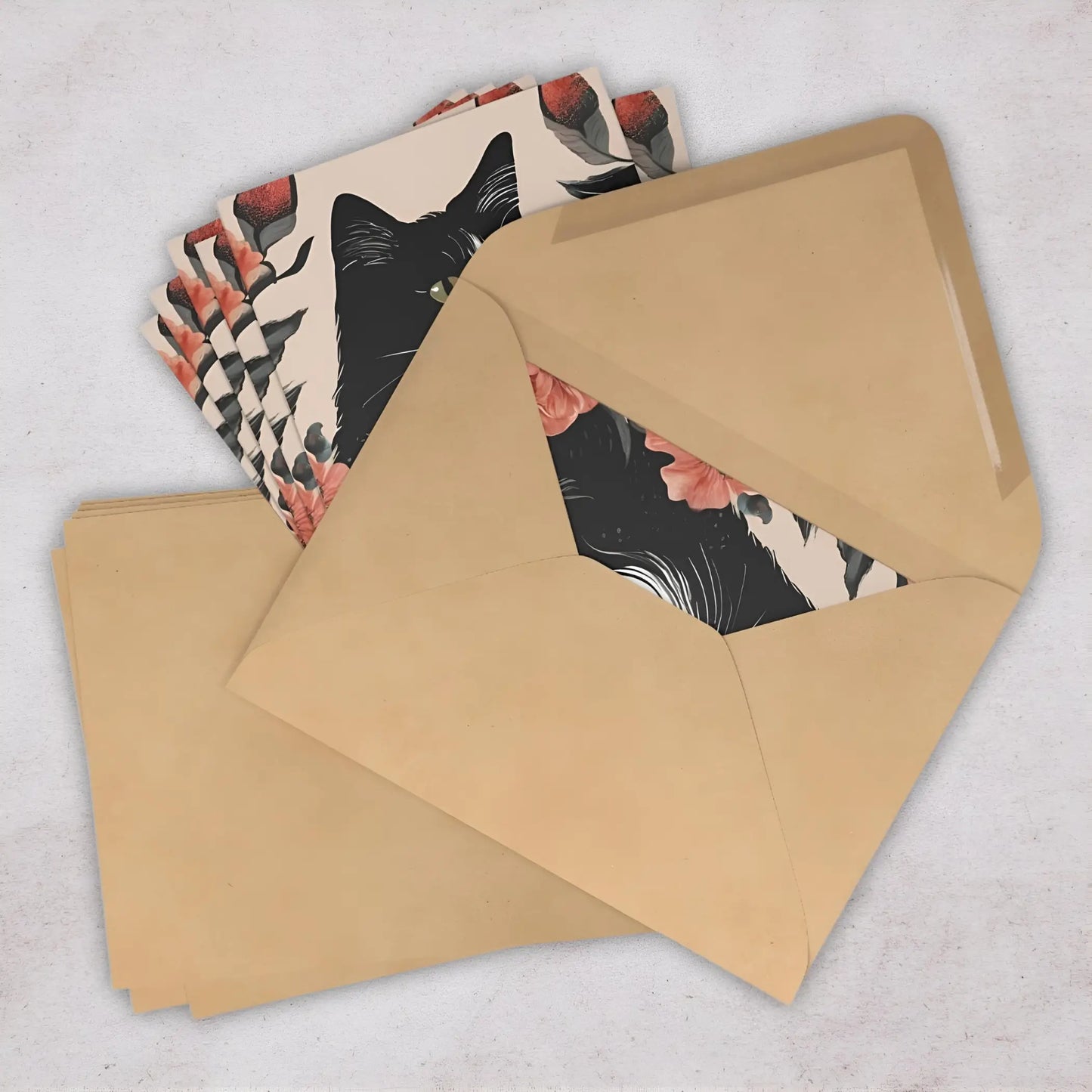 Black Cat All Occasion Cards (7 pcs). - One size - All occasion cards