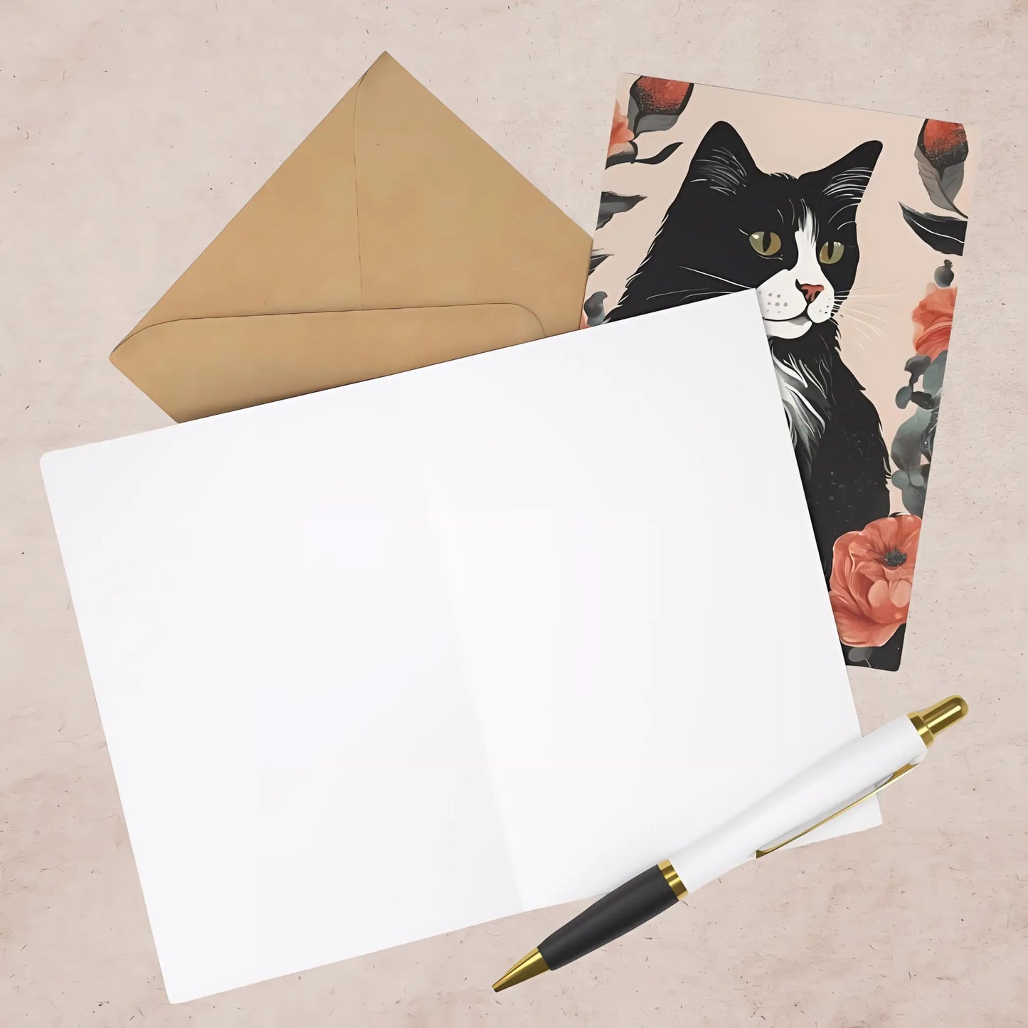 Black Cat All Occasion Cards (7 pcs). - One size - All occasion cards