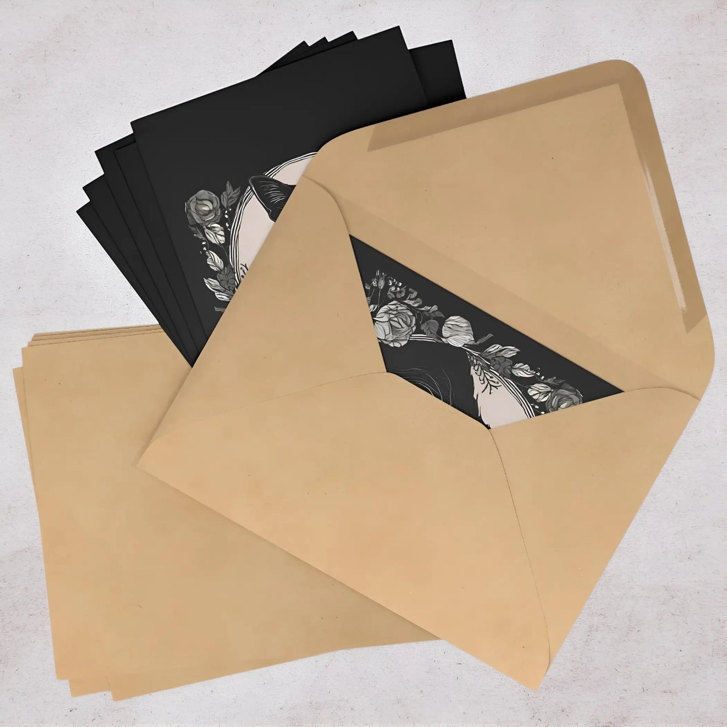 Black Cat Cards (7 pcs). Ships from EU. - One size - All occasion cards