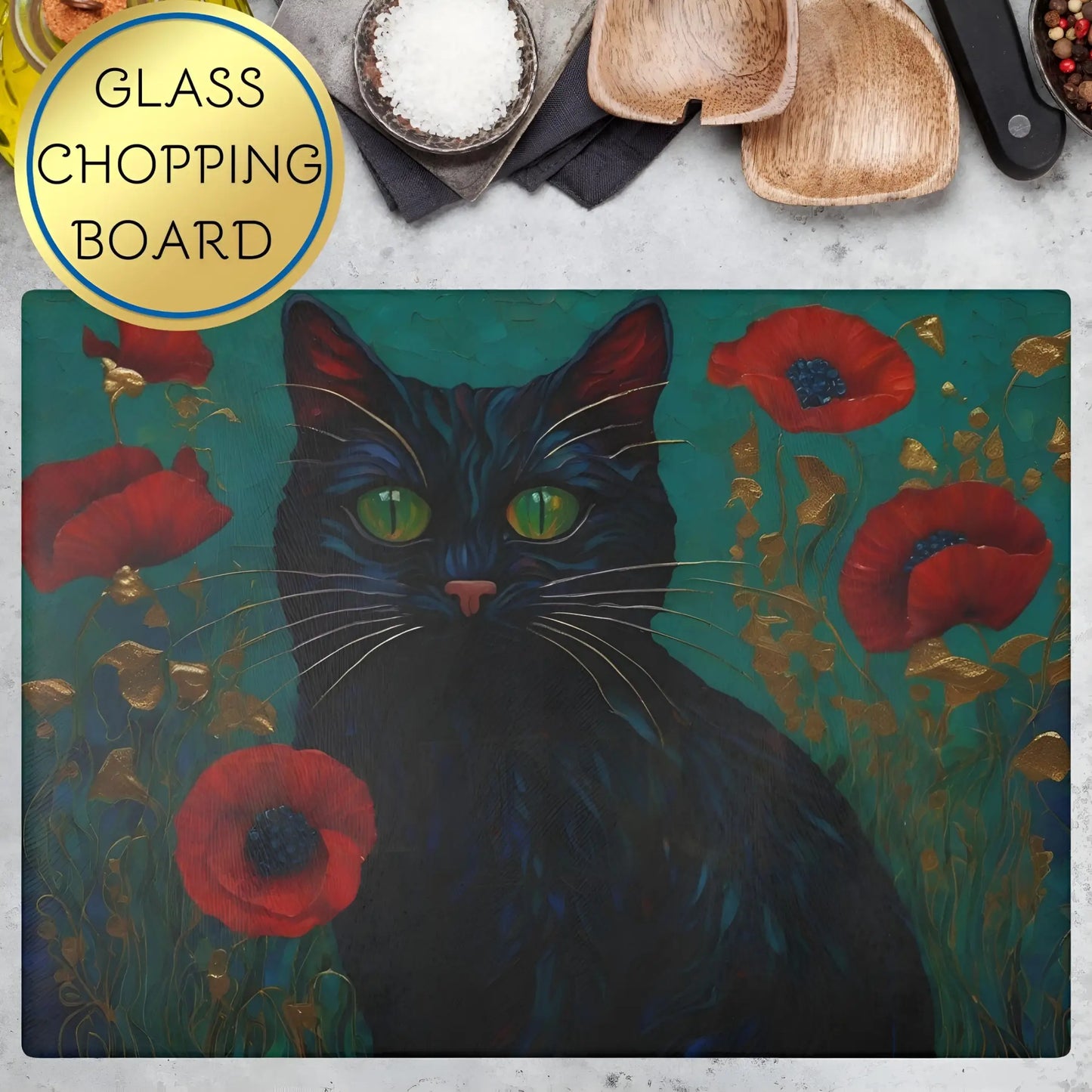 Black Cat Glass Cutting Board - Cutting boards
