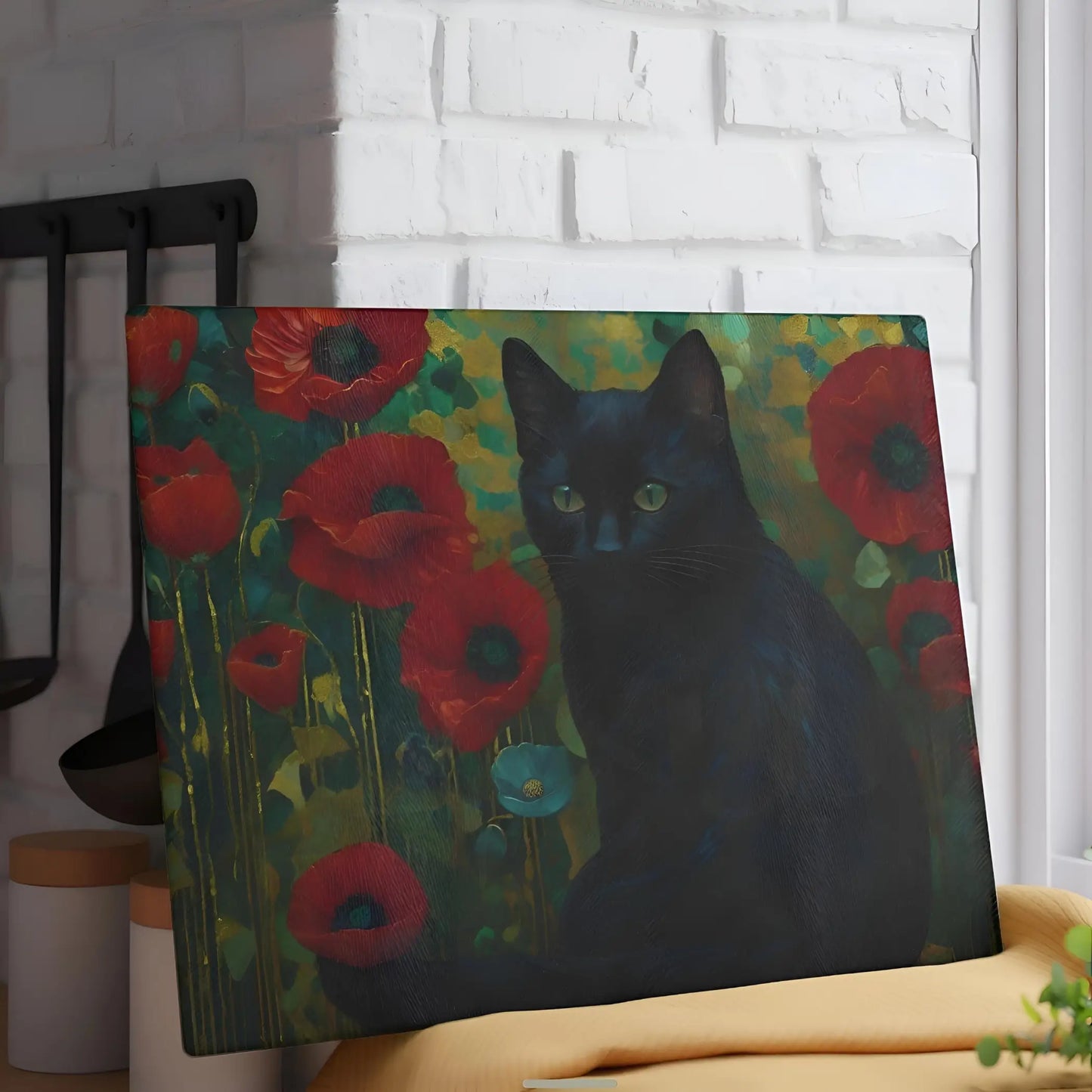 Cute Black Cat Glass Cutting Board - 11’’ x 15’’ / Rectangle - Cutting boards