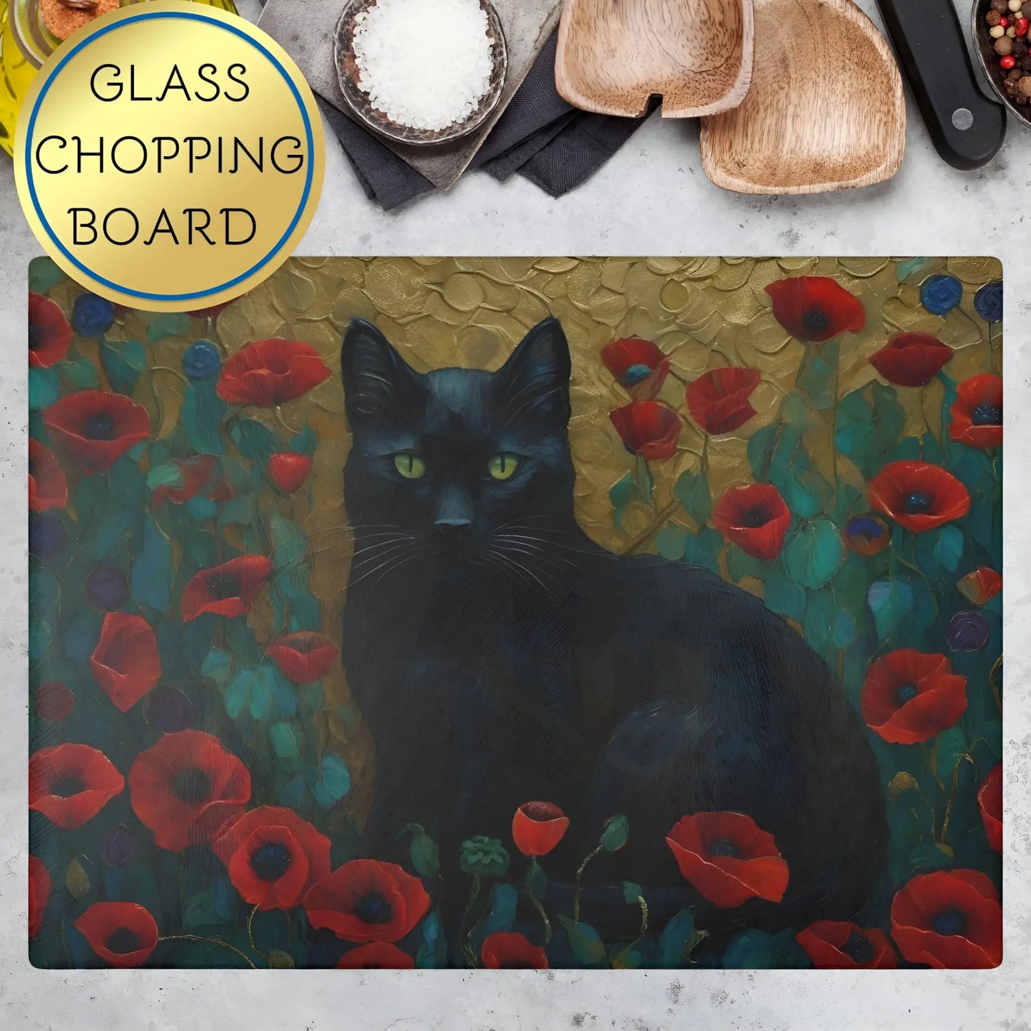 Black Cat Glass Cutting Board - Cutting boards