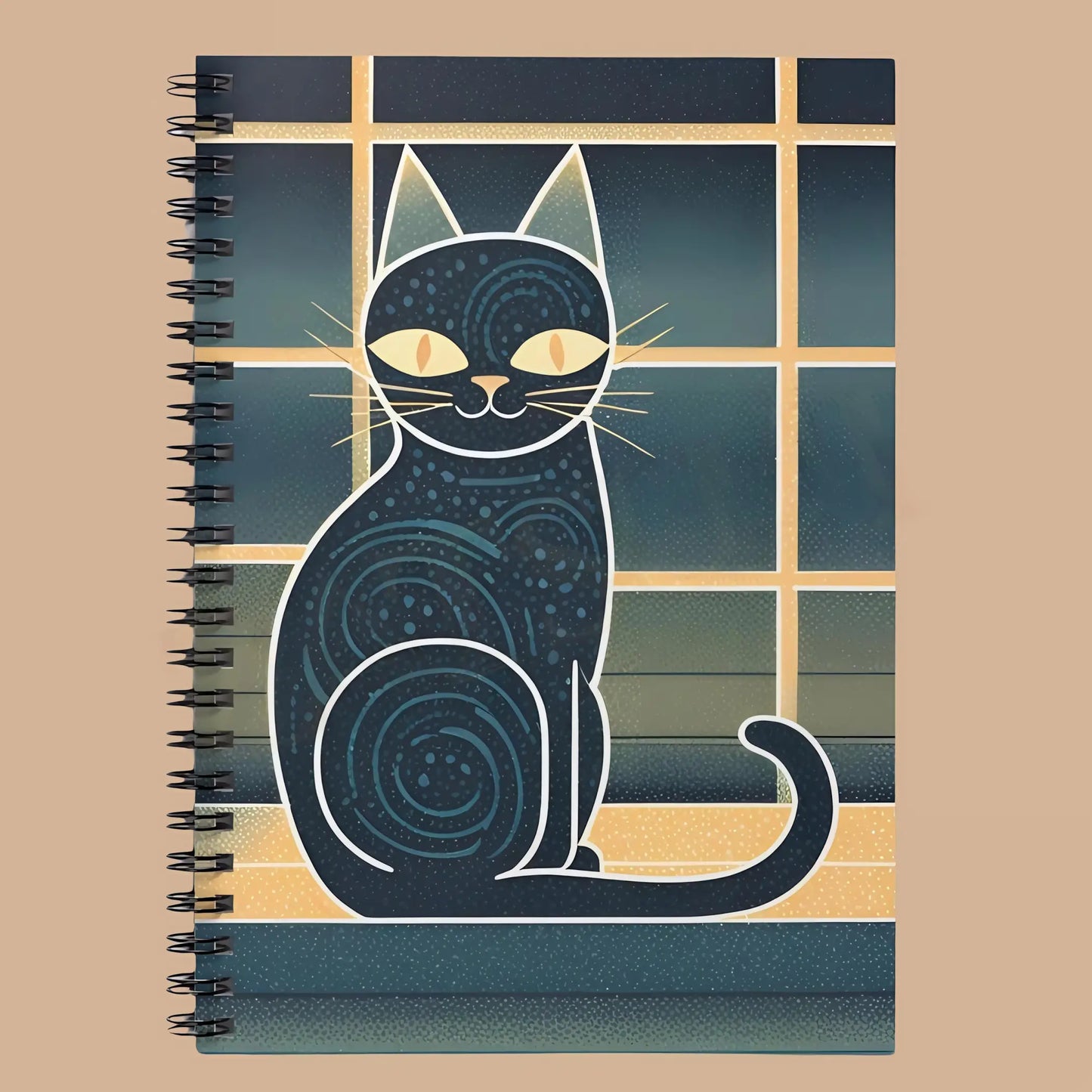Black Cat at the Window Notebook. - One Size - Notebooks