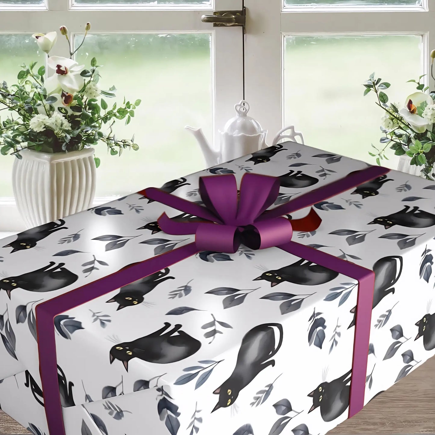 Black Cats Wrapping Paper Sheet - Wrapping paper