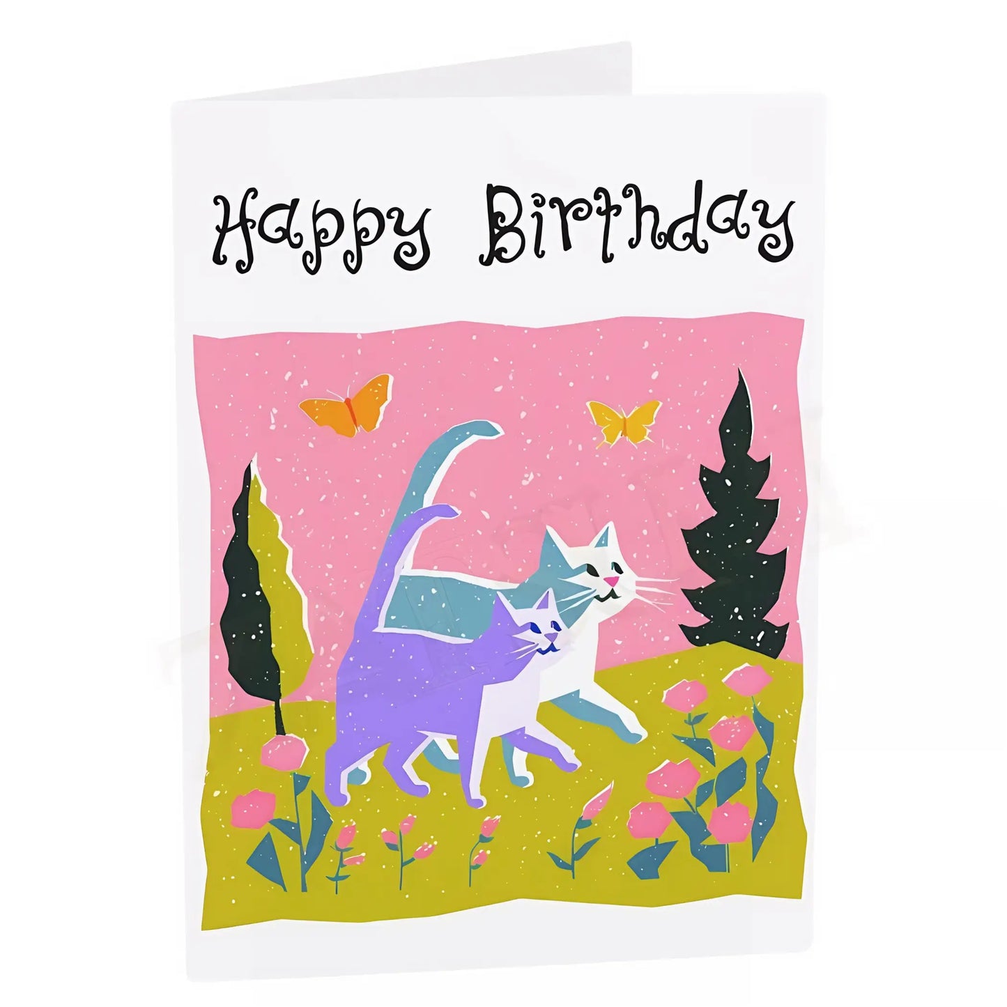 Cat Happy Birthday Greeting Cards - 6.9’’ x 4.9’’ / Glossy / 1 pc - Birthday cards