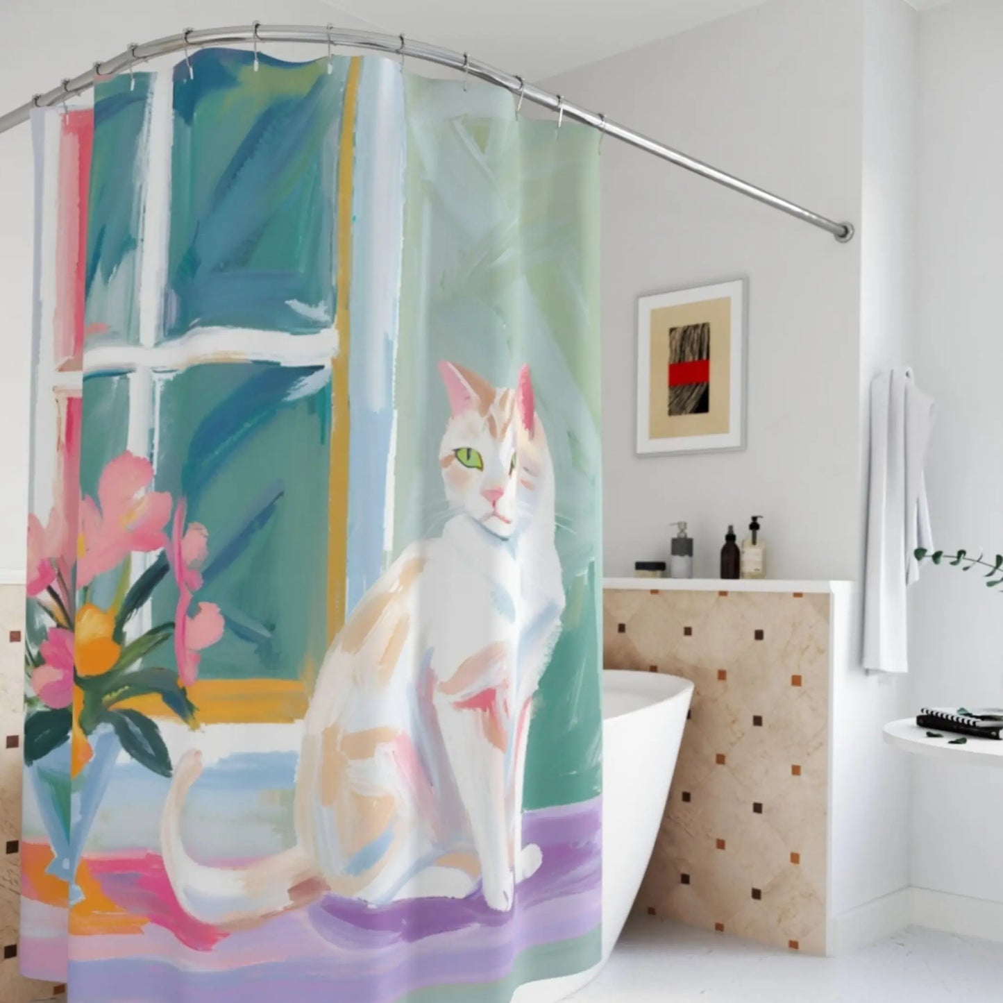 Cat Shower Curtain. - 71’’ × 74’’ - Shower curtain