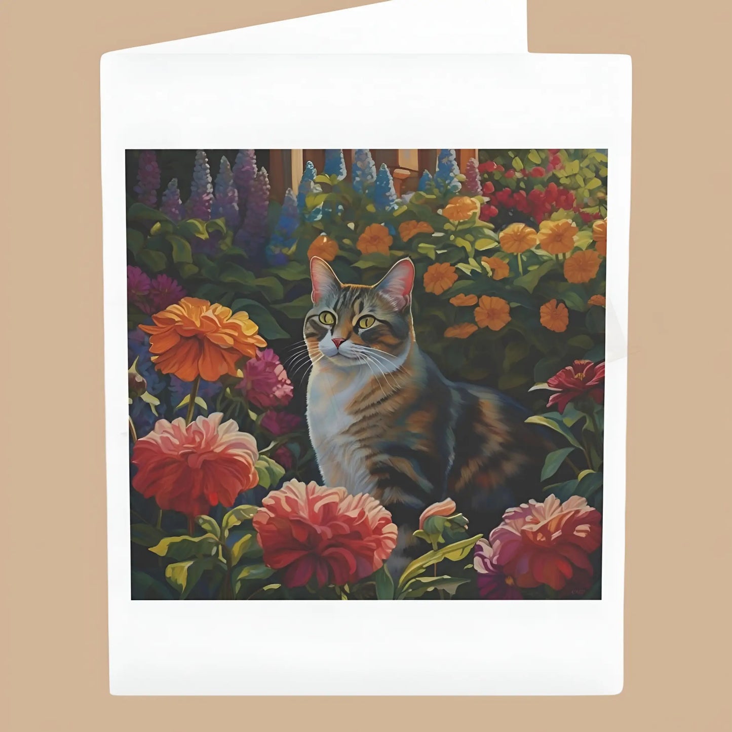 Beautiful Cat Card - 4.25’’ x 5.5’’ (Vertical) / Coated (both sides) / 1 pc - All occasion cards