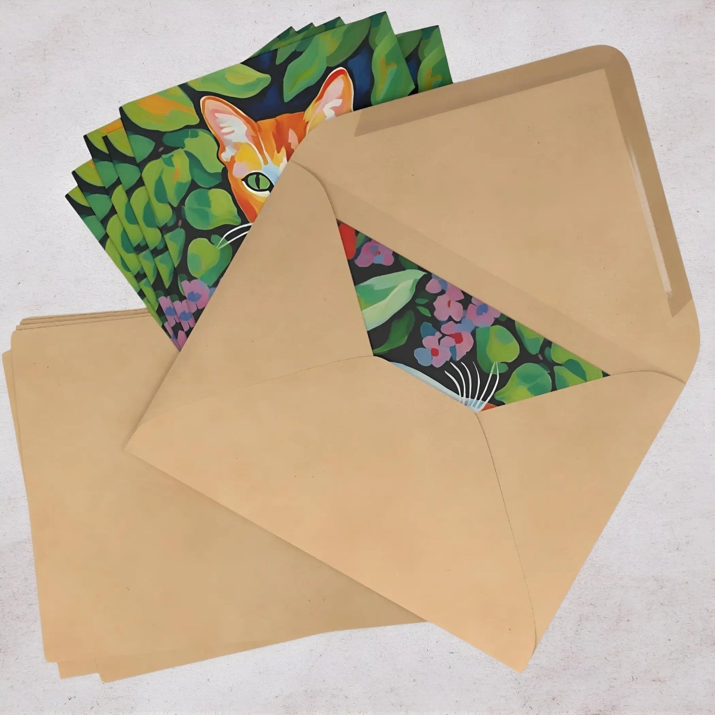 Colorful Cat Cards (7 pcs) - One size - All occasion cards