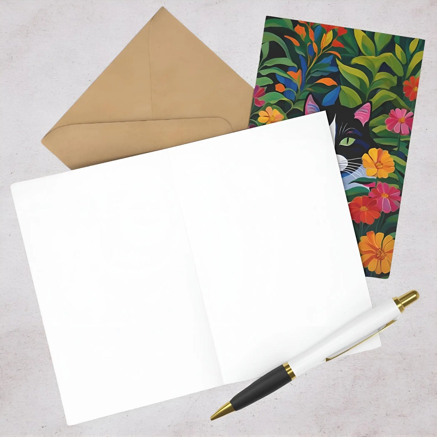 Colorful Cat Greeting Cards (7 pcs) - One size - All occasion cards