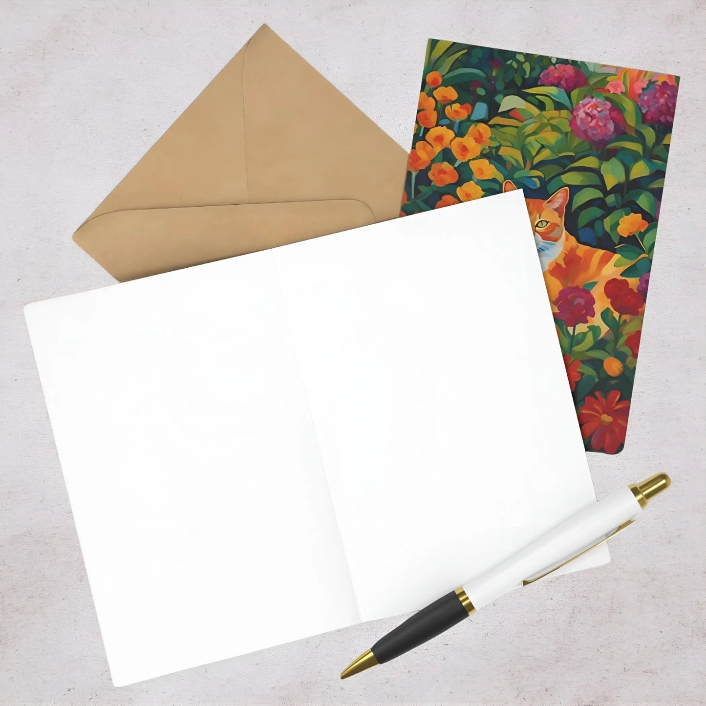 Colorful Cat Greeting Cards (7 pcs) - One size - All occasion cards