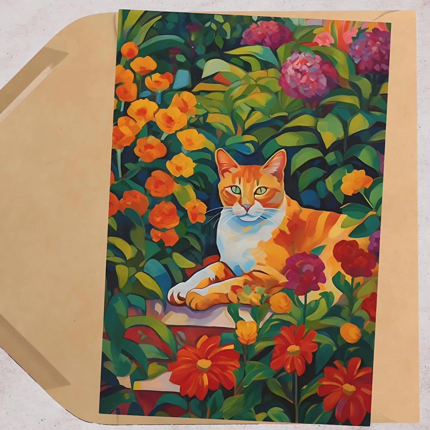 Colorful Cat Greeting Cards (7 pcs) - One size - All occasion cards