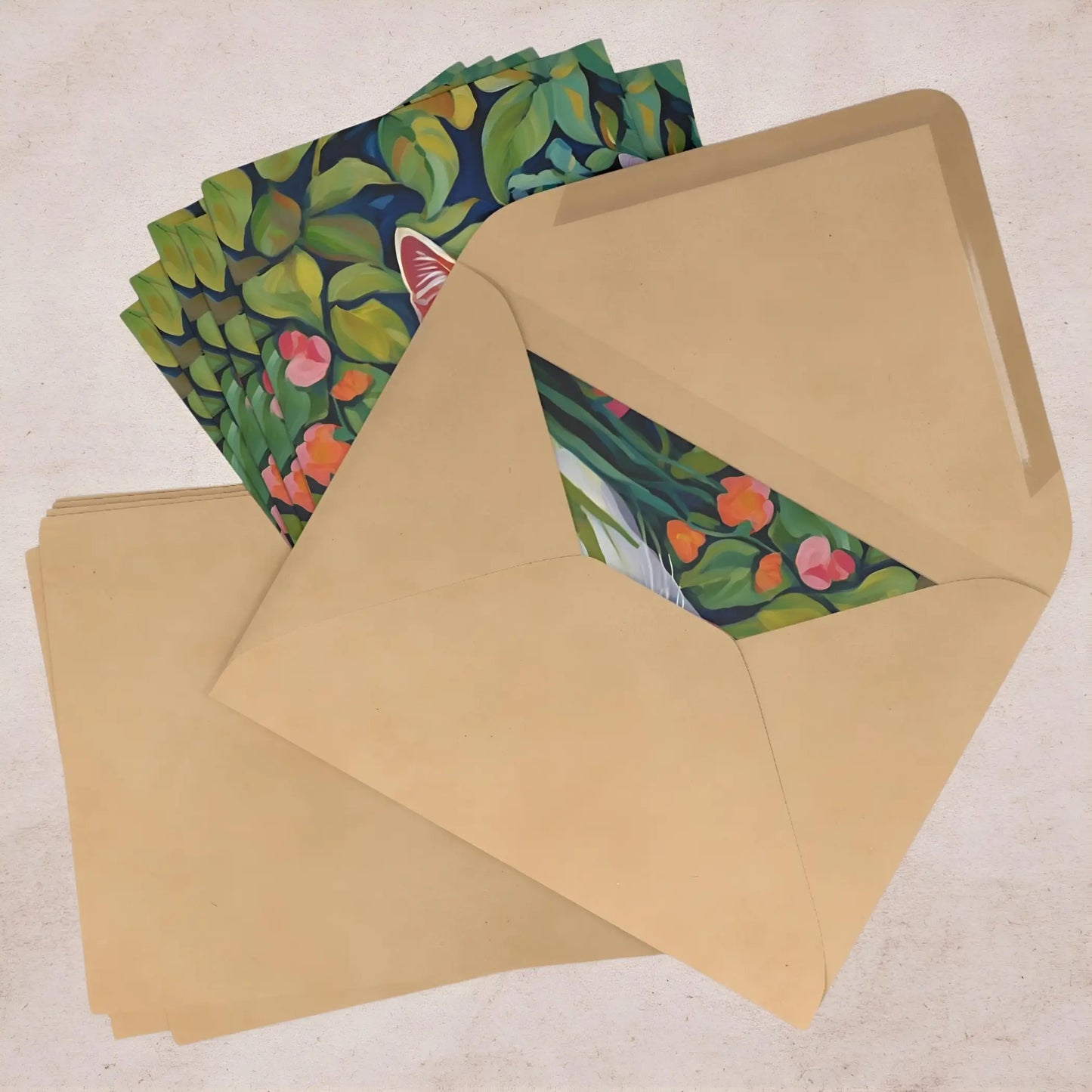 Colorful Cat Greeting Cards (7 pcs) - One size - All occasion cards