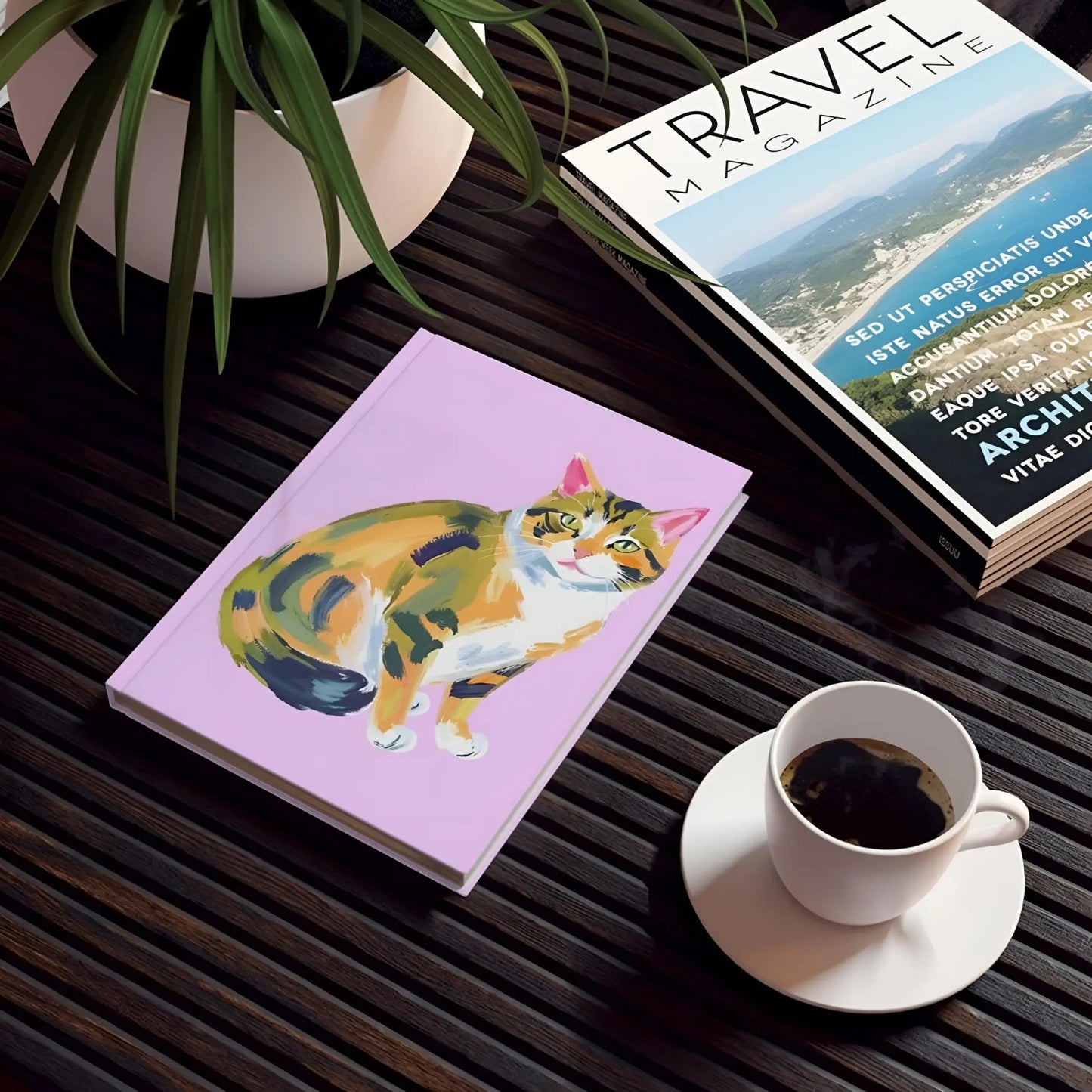 Colorful Cat Hard Backed Journal - Journals