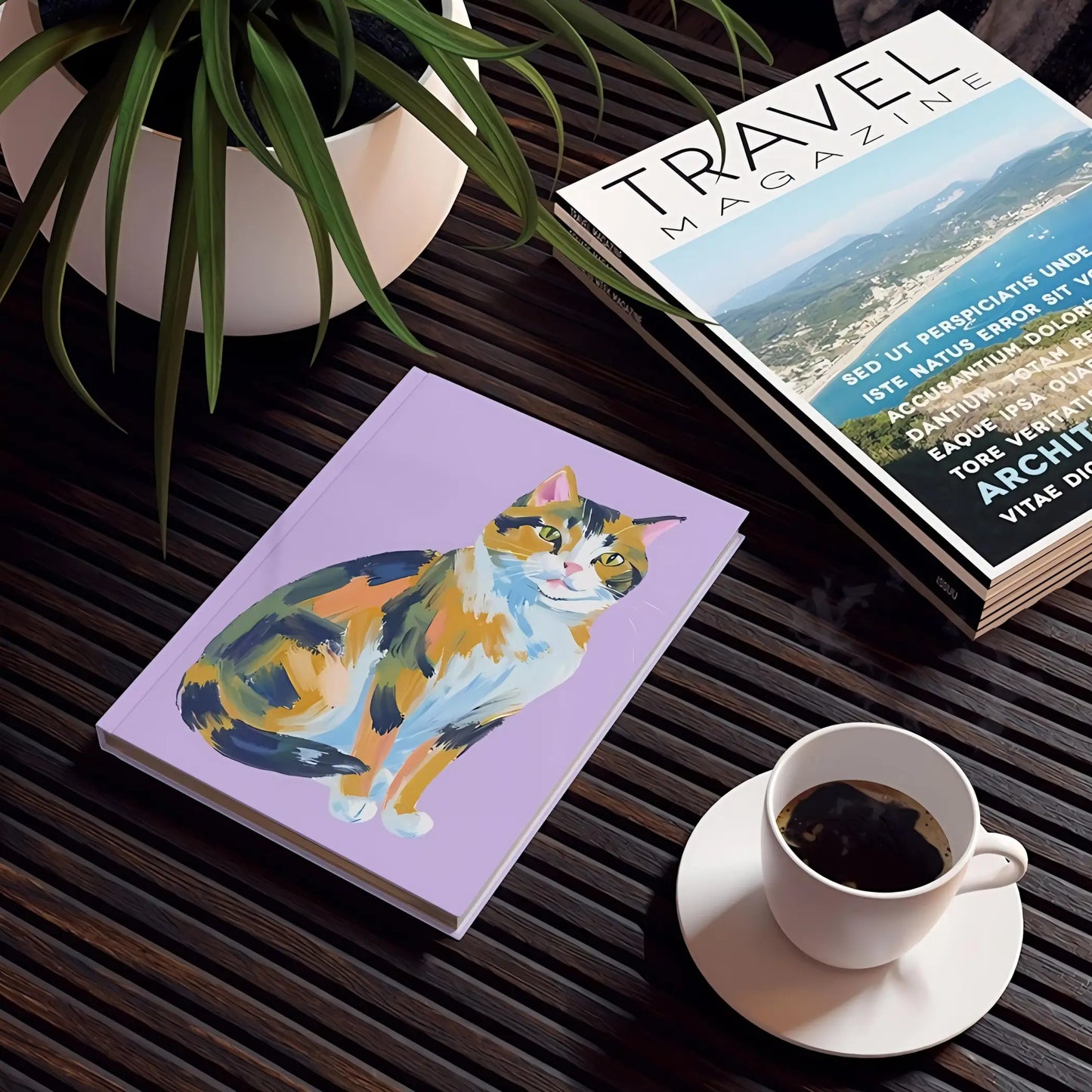 Colorful Cat Hard Backed Journal - Journals