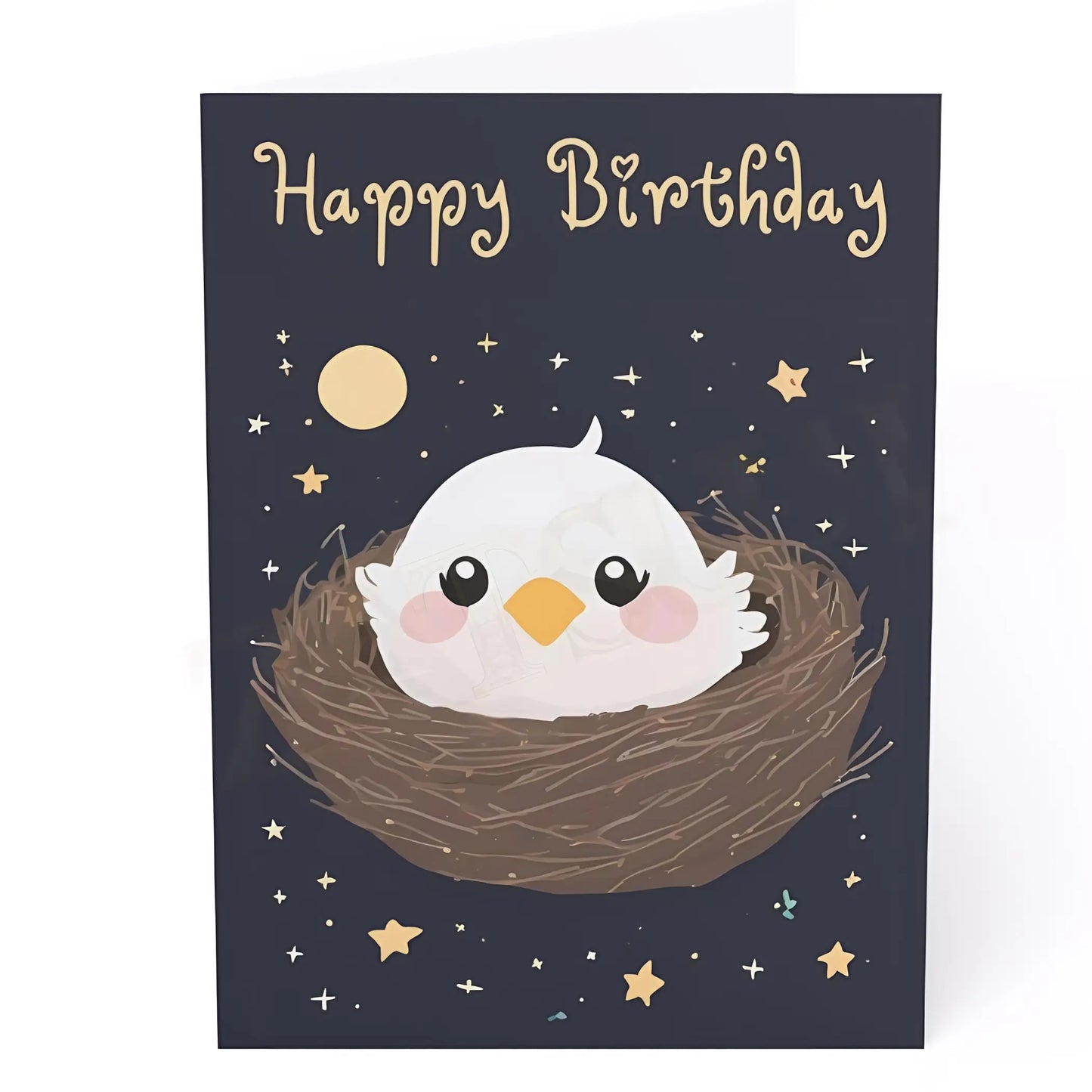 Cute Bird Birthday Card - 5’’ x 7’’ (Vertical) / Coated (both sides) / 1 pc - Birthday cards
