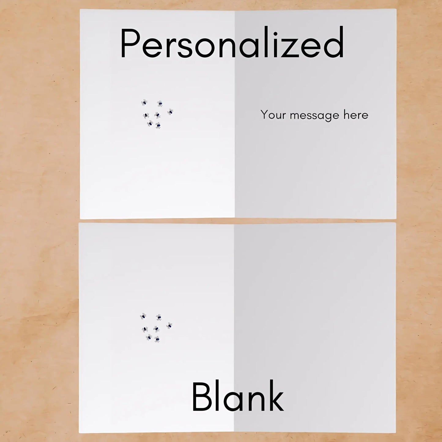 Cute Spider Personalized Greeting cards (8 16 and 24 pcs) - Paper products