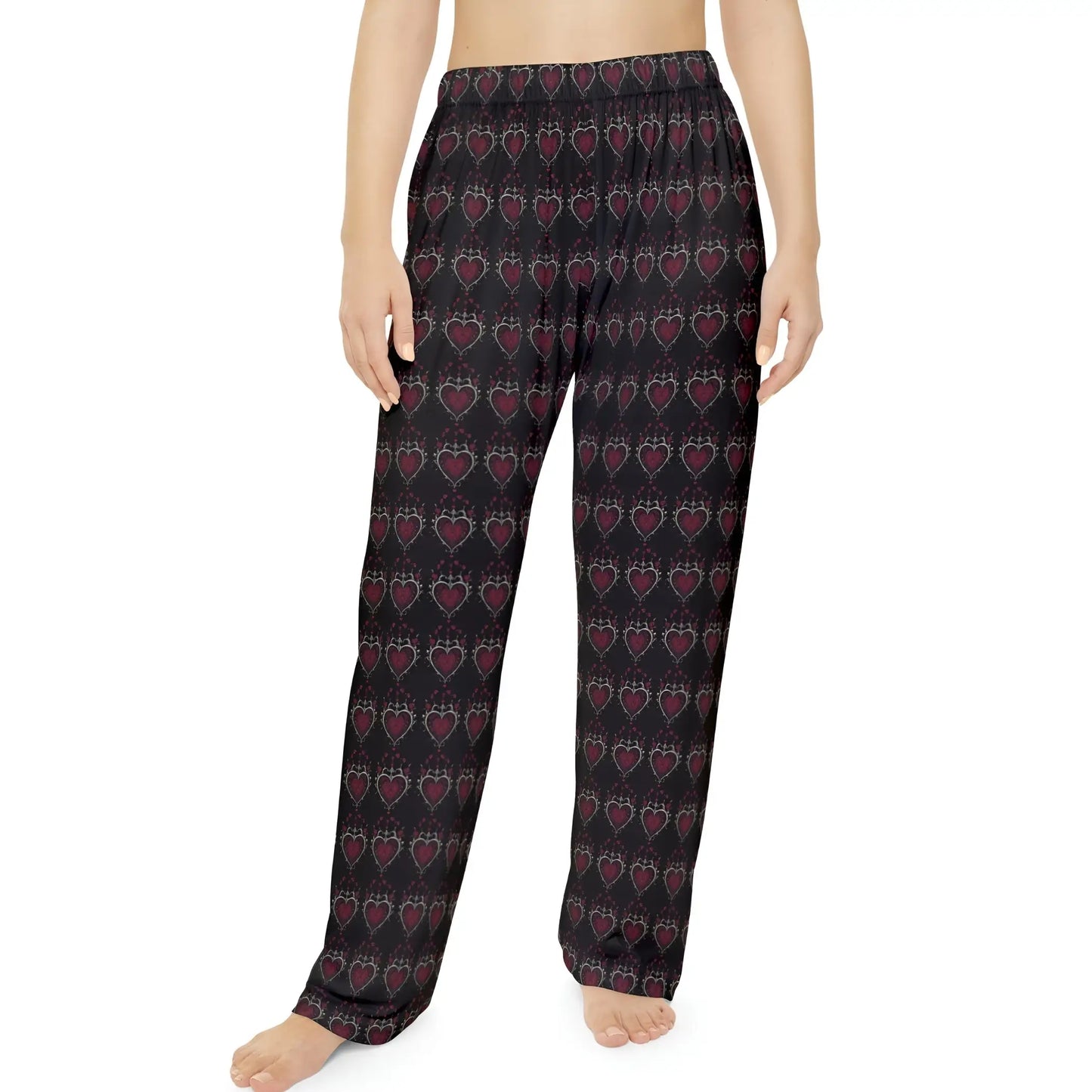Dark Romance Gothic Hearts Women’s Pajama Pants - Pajama pants