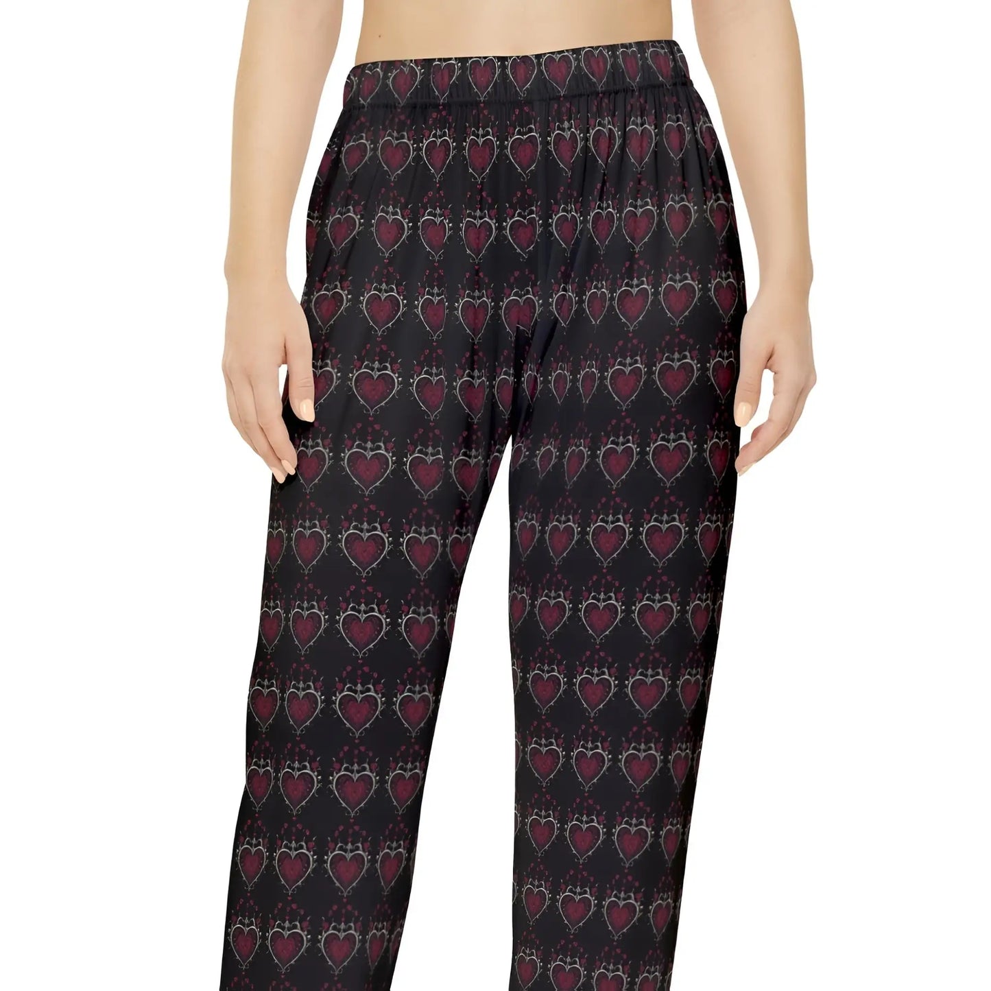 Dark Romance Gothic Hearts Women’s Pajama Pants - Pajama pants