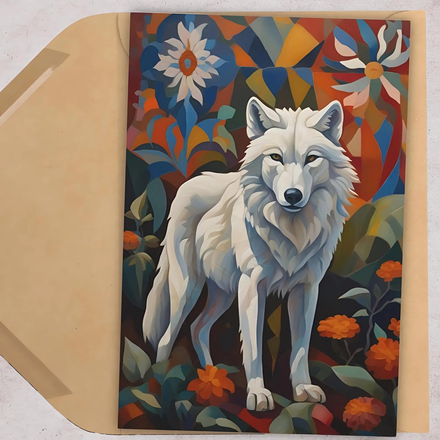White Wolf Greeting Cards (7 pcs) - One size - All occasion cards