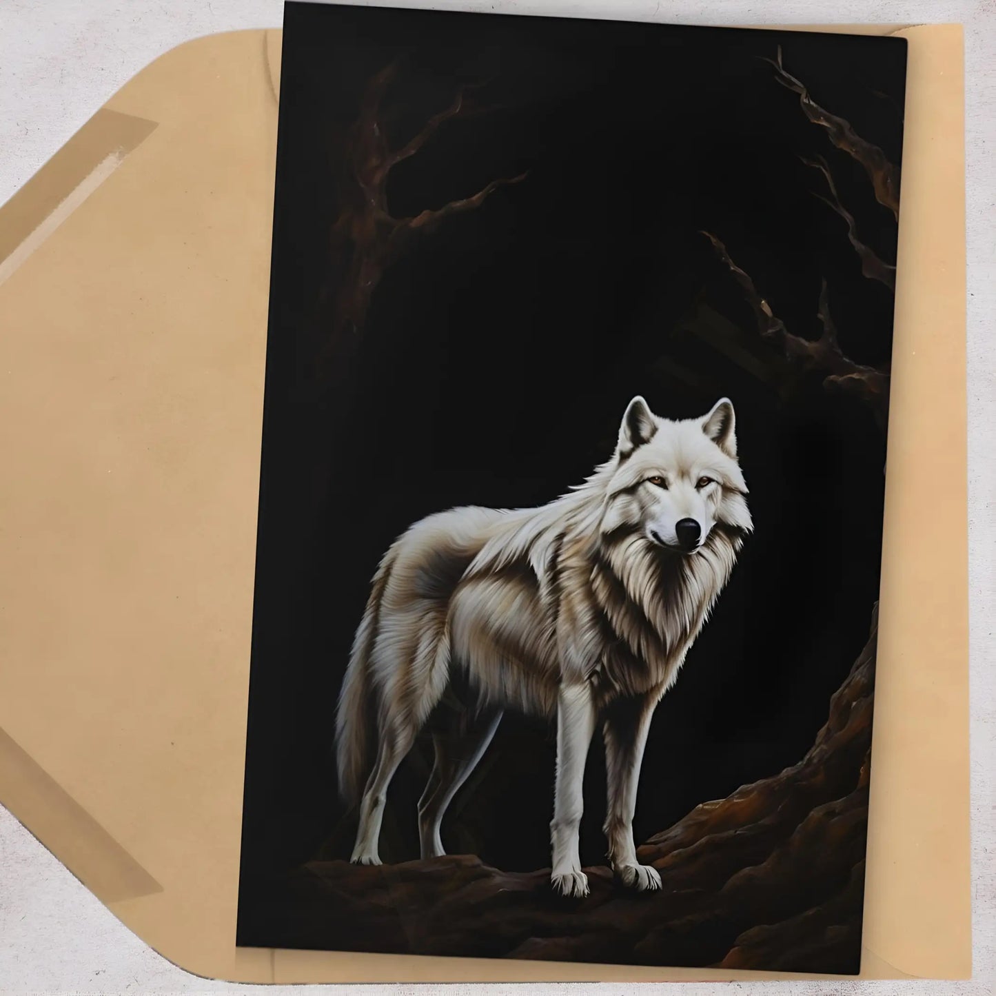 White Wolf Cards (7 pcs) - One size - All occasion cards
