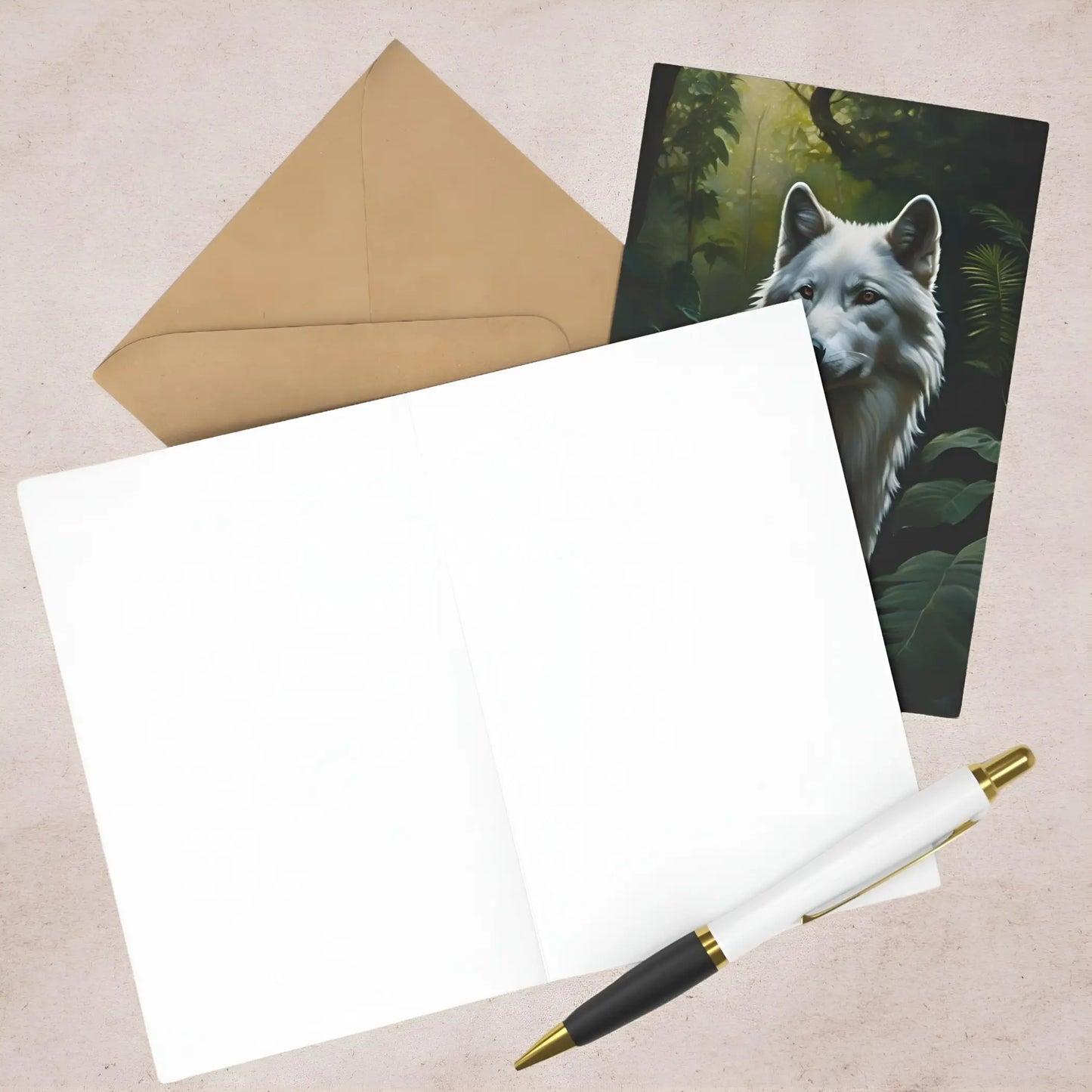 White Wolf Cards (7 pcs) - One size - All occasion cards