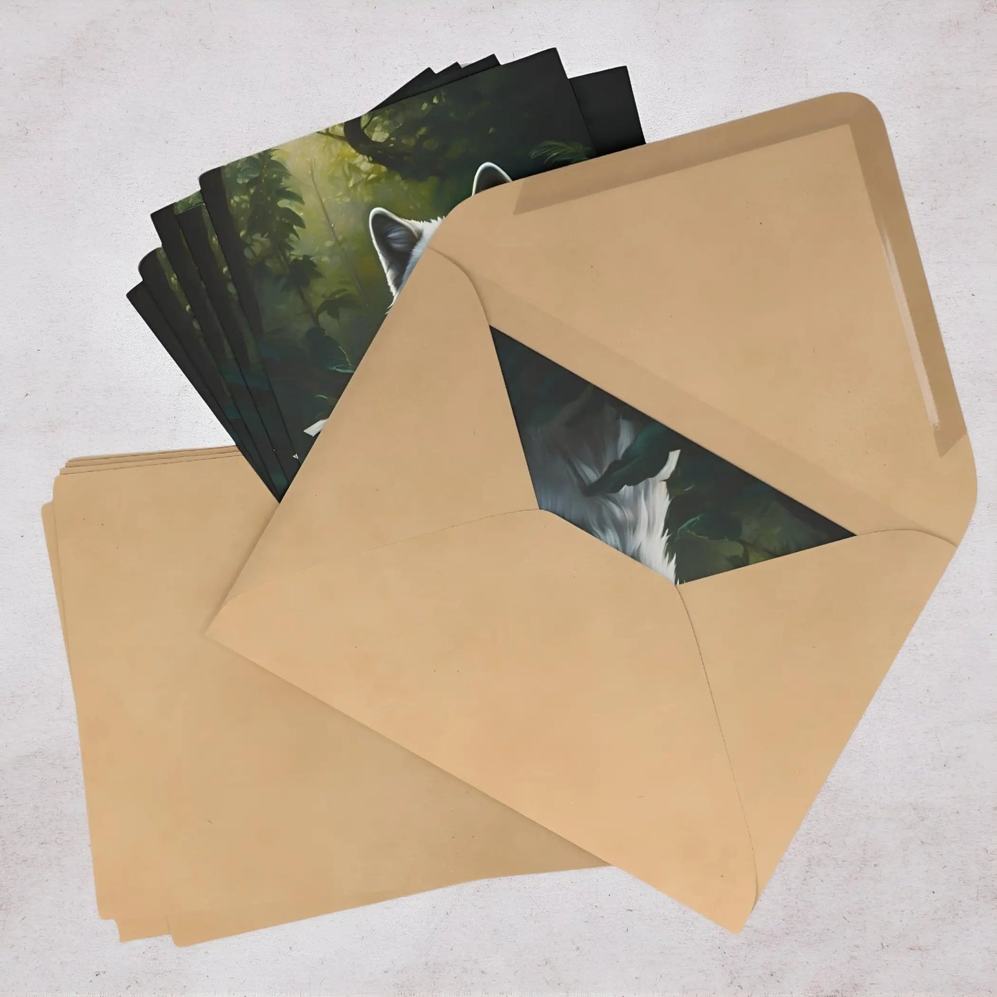White Wolf Cards (7 pcs) - One size - All occasion cards
