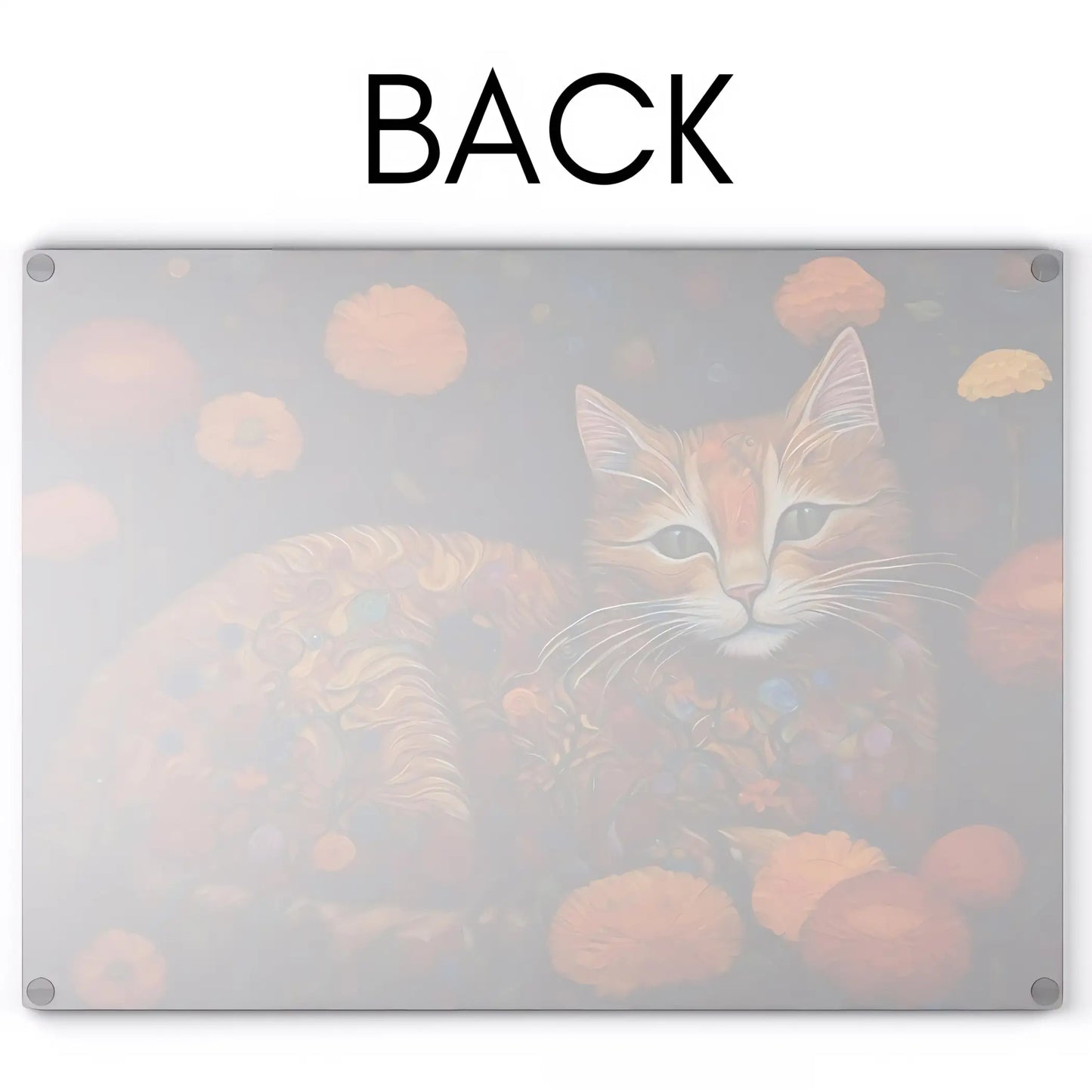 Ginger Cat Glass Cutting Board - Home Decor
