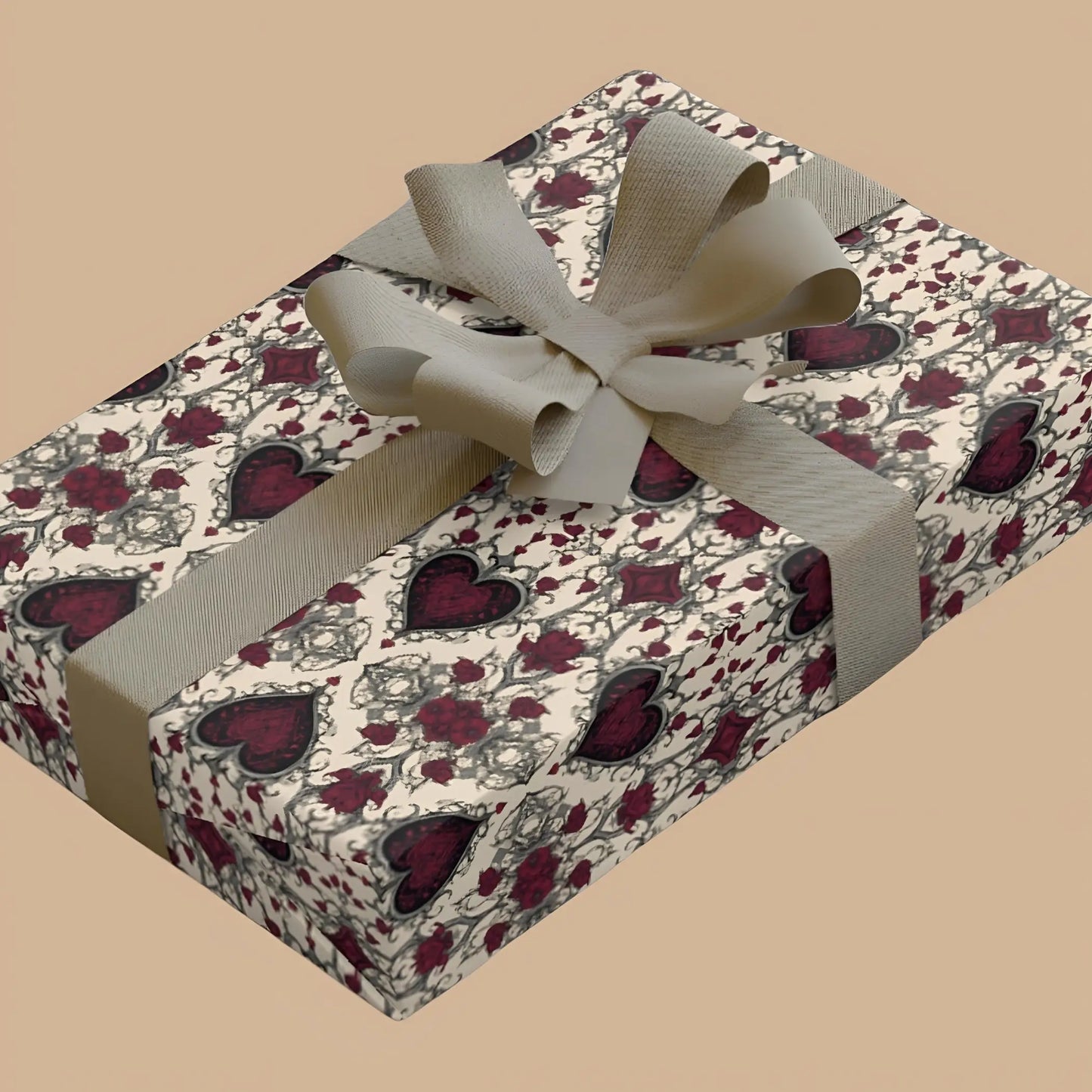 Gothic Hearts Wrapping Paper - 28’’ x 39’’ / Satin - Wrapping paper