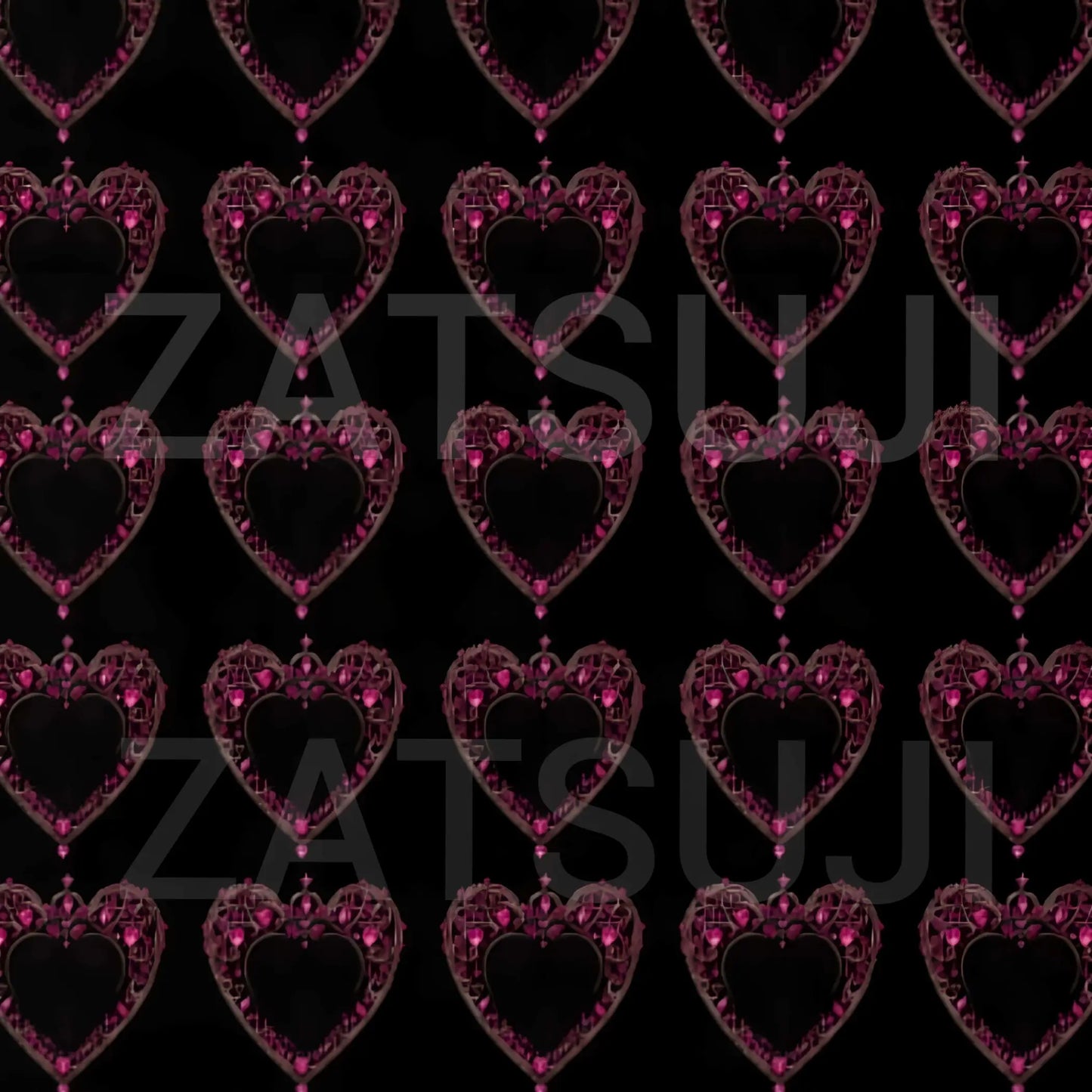 Gothic Hearts Gift Wrapping Paper close up