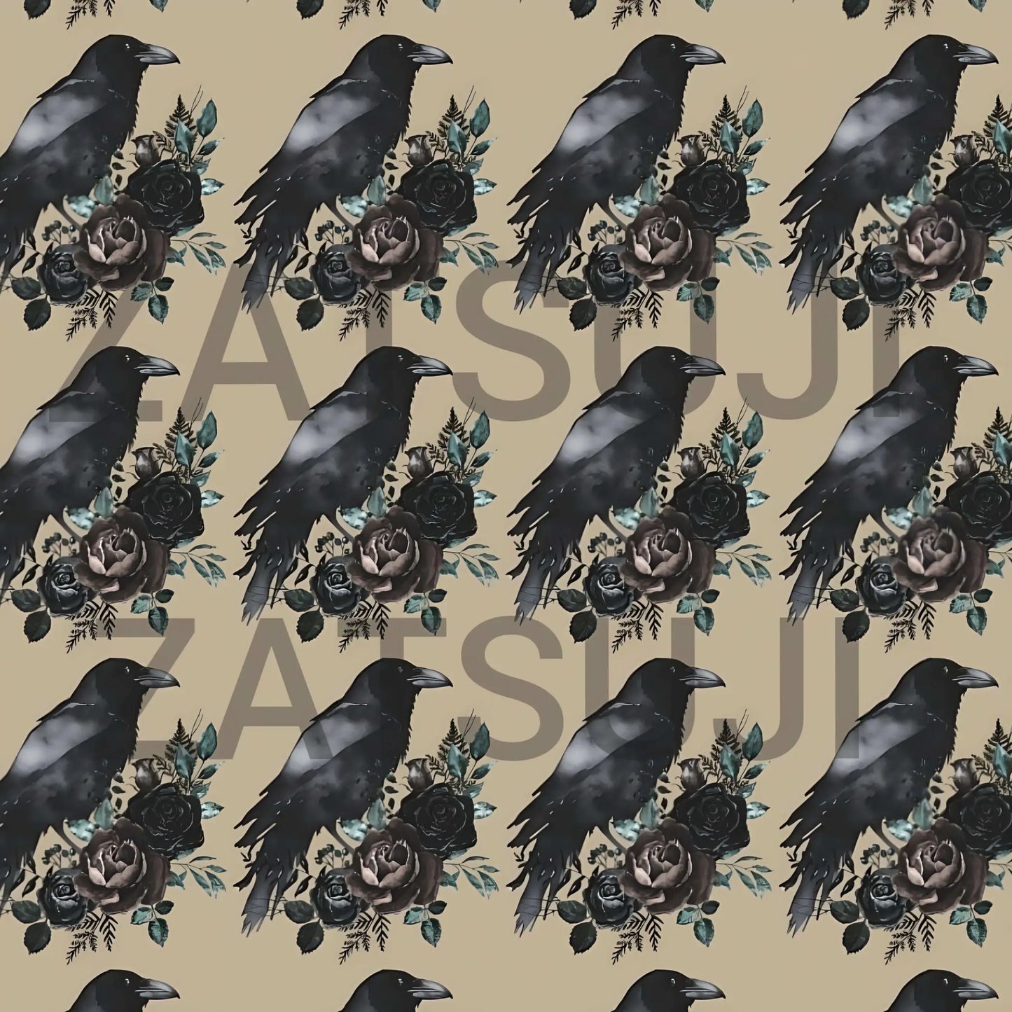 Close up of gothic ravens wrapping paper