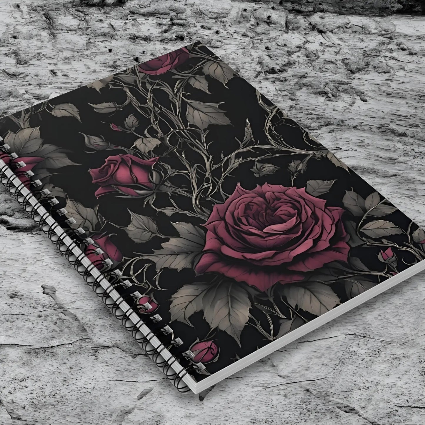 Gothic Roses Spiral Notebook. Ships from the US - One Size - Notebooks
