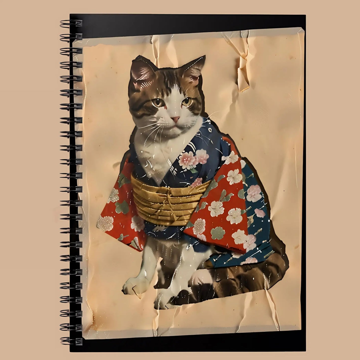 Kimono Cat Spiral Notebook - One Size - Notebooks