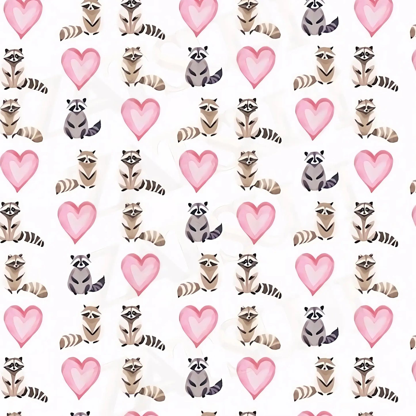 Raccoons and Hearts Wrapping Paper - Wrapping paper