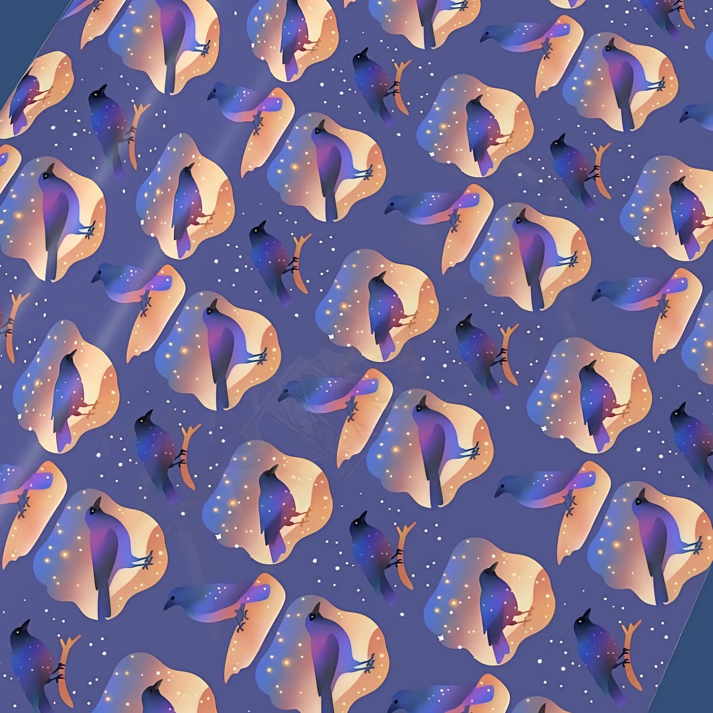 Starry Night Bird Wrapping Paper - Wrapping paper