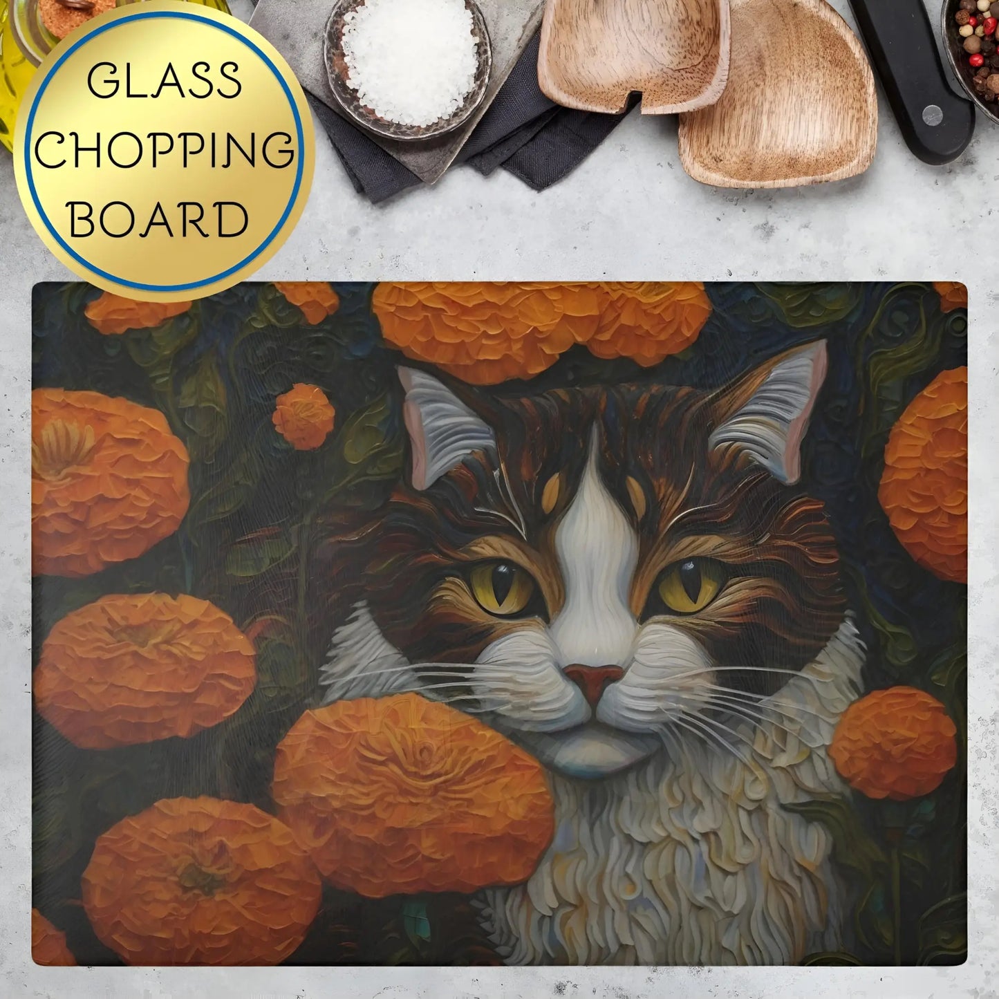 Tabby Cat Glass Cutting Board - Cutting boards