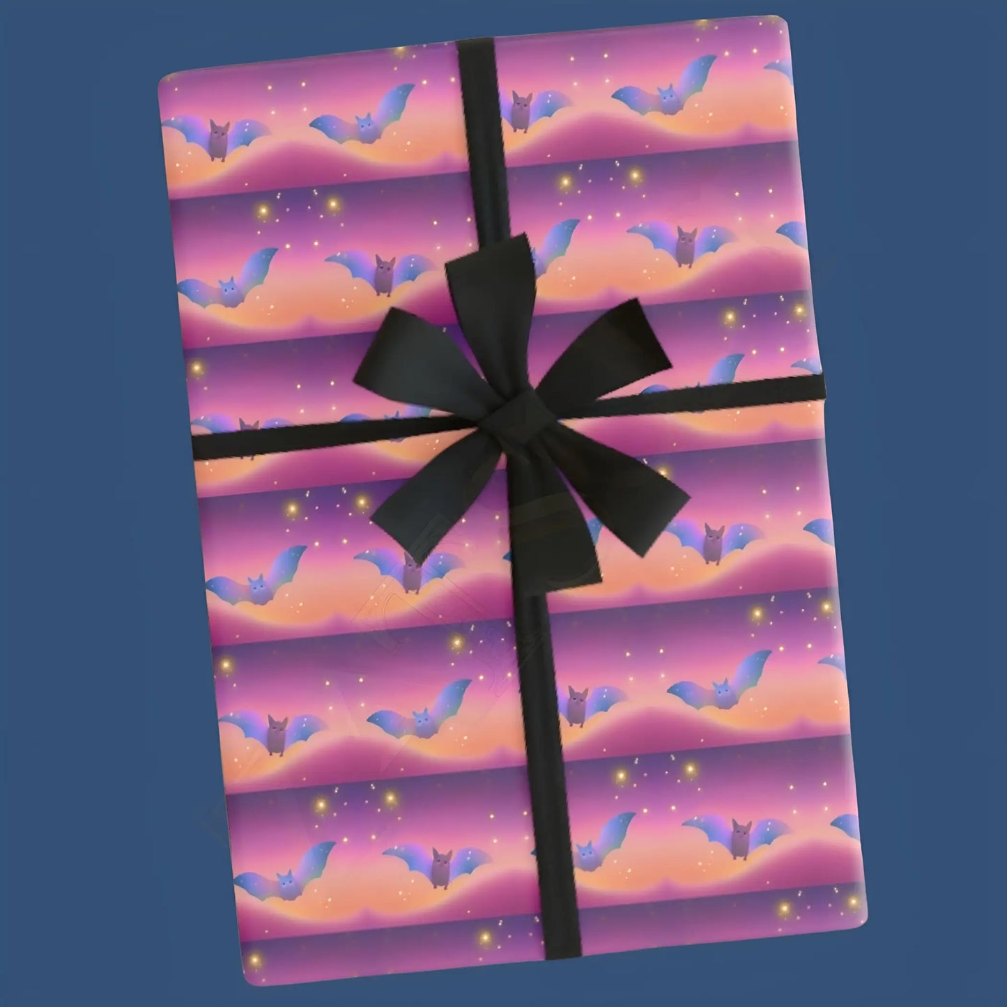 Cute Twilight Bats Wrapping Paper - 28’’ x 39’’ / Satin - Wrapping paper