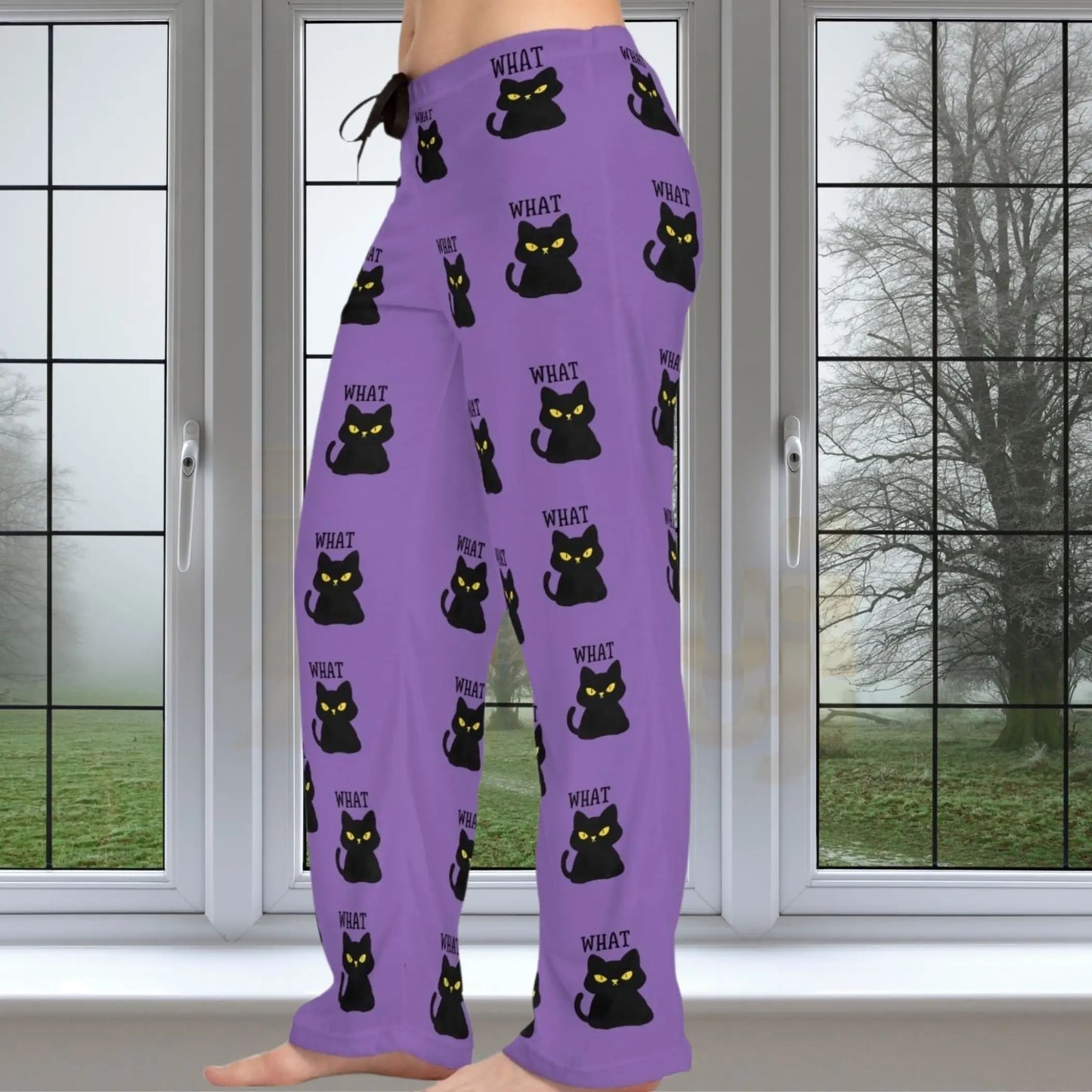 Women’s Black Cat Pajama Pants - Pajama pants