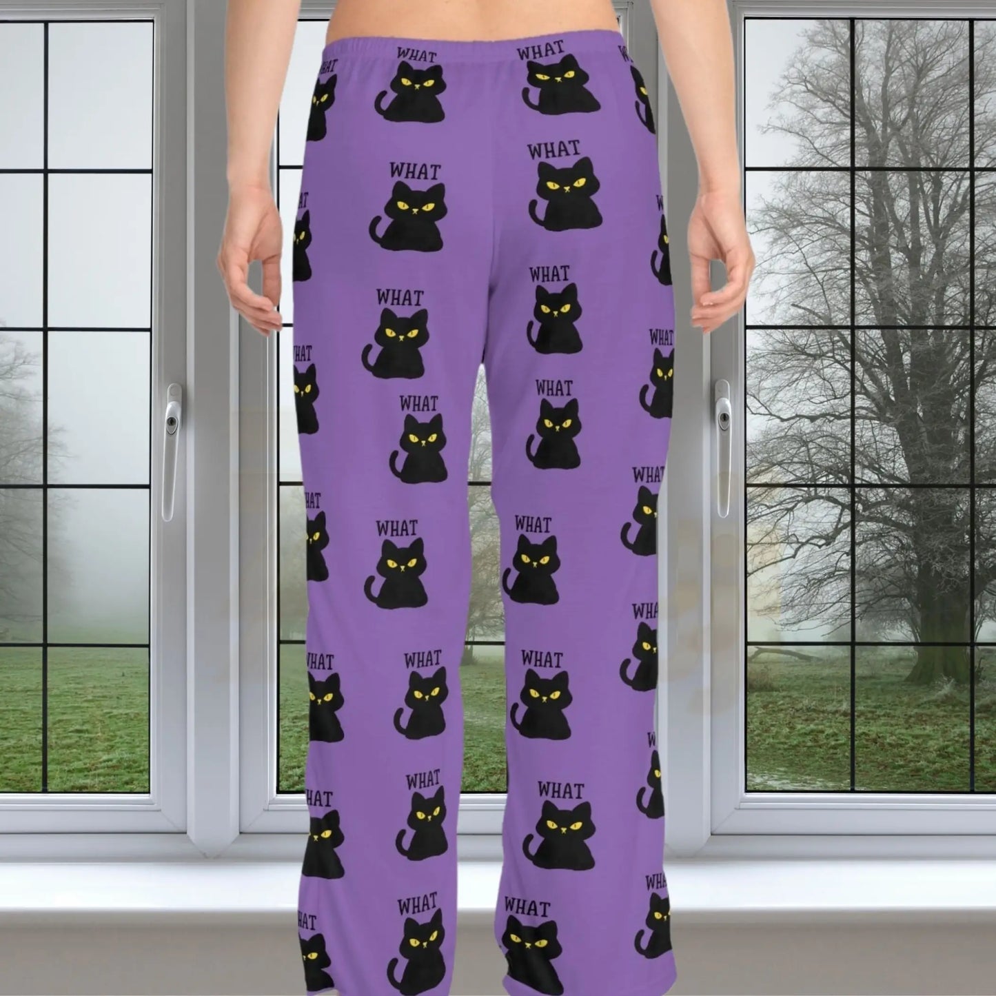 Women’s Black Cat Pajama Pants - Pajama pants