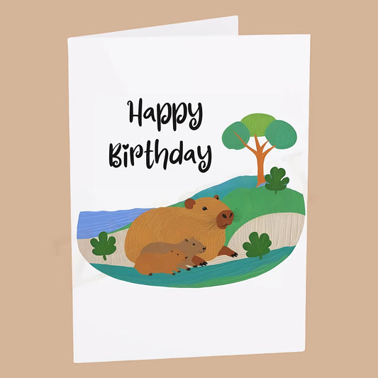 Capybara Birthday Card. Ships from Australia - 6.9’’ x 4.9’’ / Glossy / 1 pc - Birthday cards