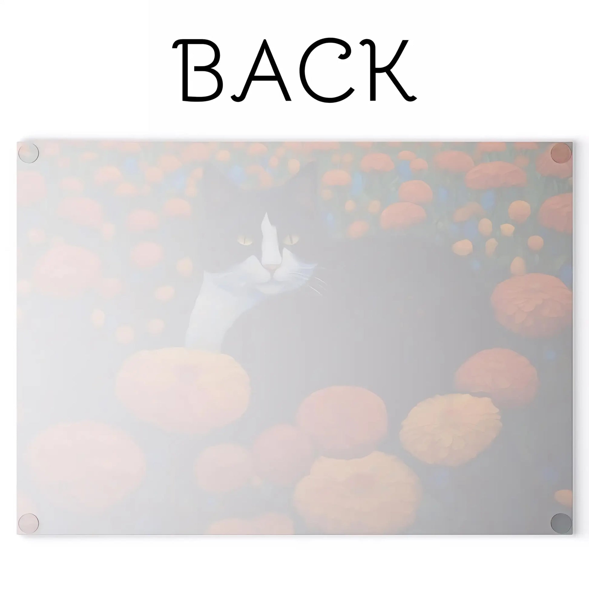 Cat Among Marigolds Glass Cutting Board - Home Decor