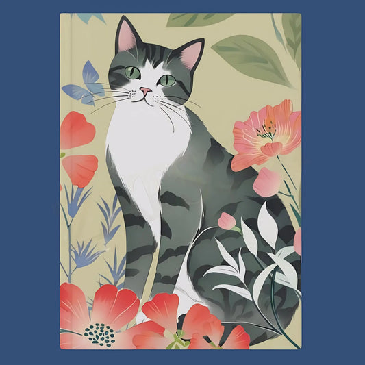 Beautiful Cat Hard Backed Journal - Blank / 5.2’’ x 7.4’’ - Journals