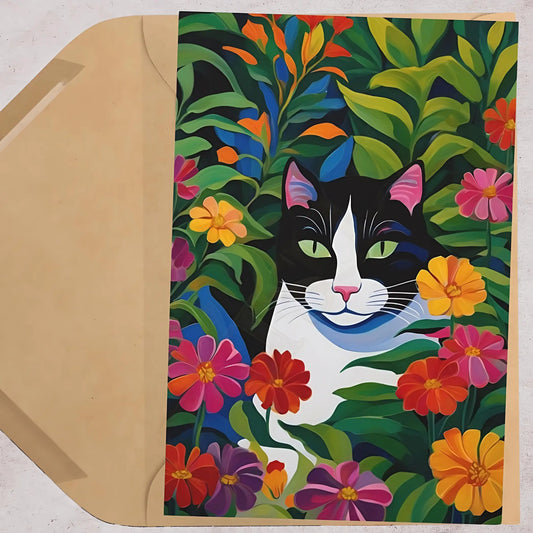 Colorful Cat Greeting Cards (7 pcs) - One size - All occasion cards