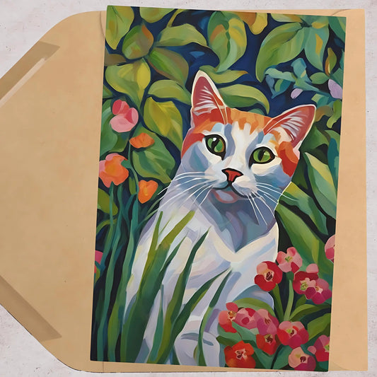 Colorful Cat Greeting Cards (7 pcs) - One size - All occasion cards